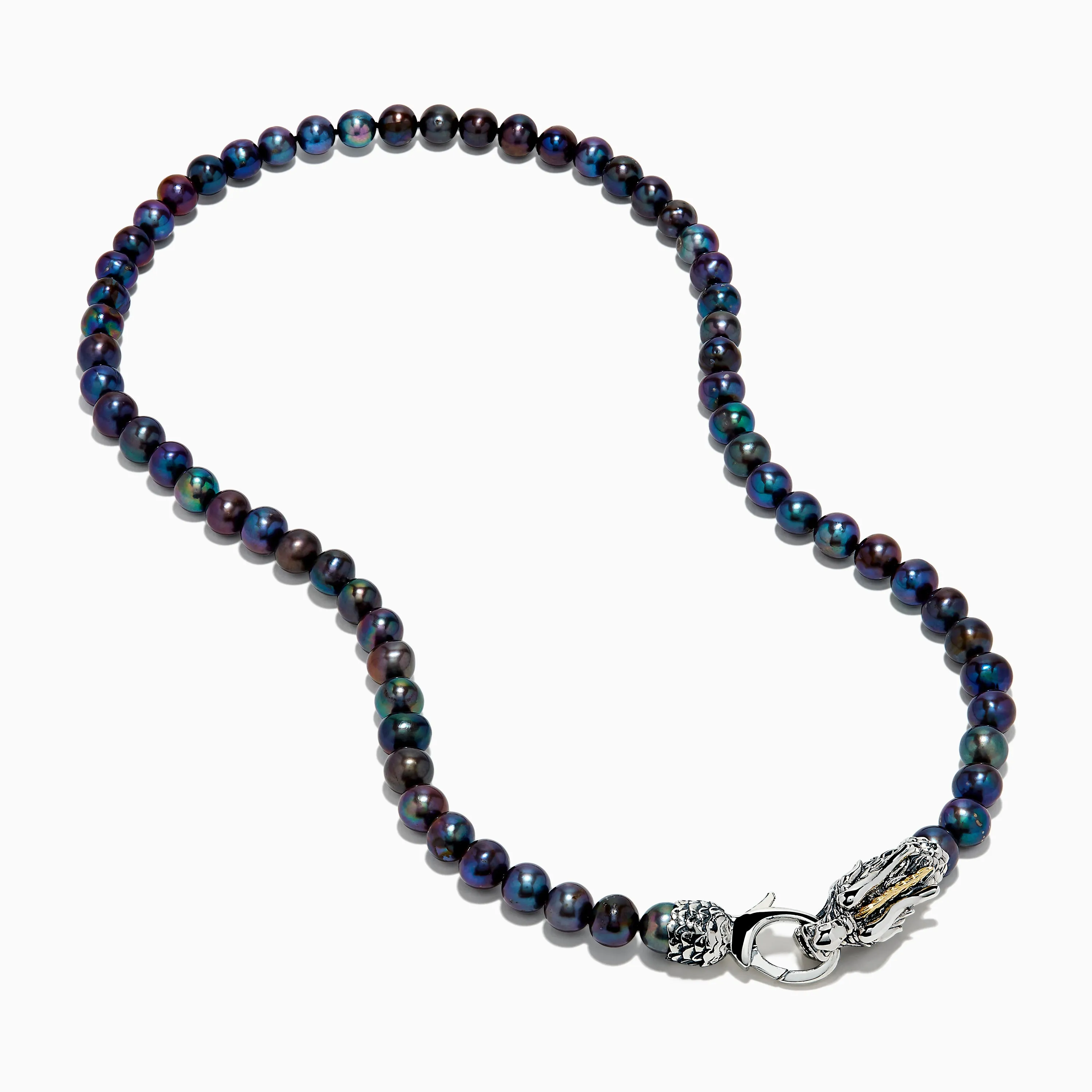 925 Sterling Silver & 18K Gold Gray Freshwater Pearl Necklace with Dragon Clasp sold by Effy product image thumbnail 2