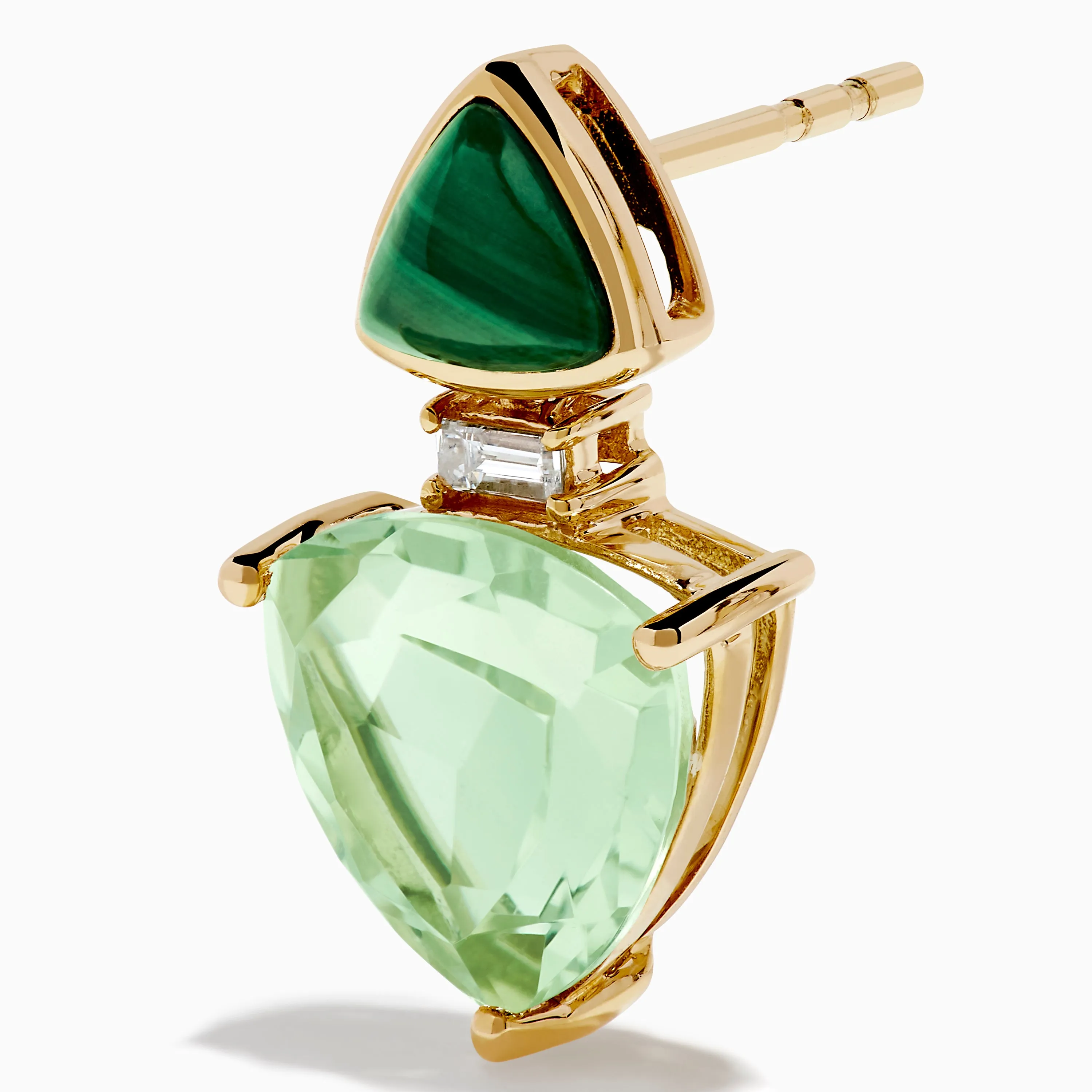 14K Yellow Gold Green Amethyst, Diamond and Malachite Drop Earrings sold by Effy product image thumbnail 2