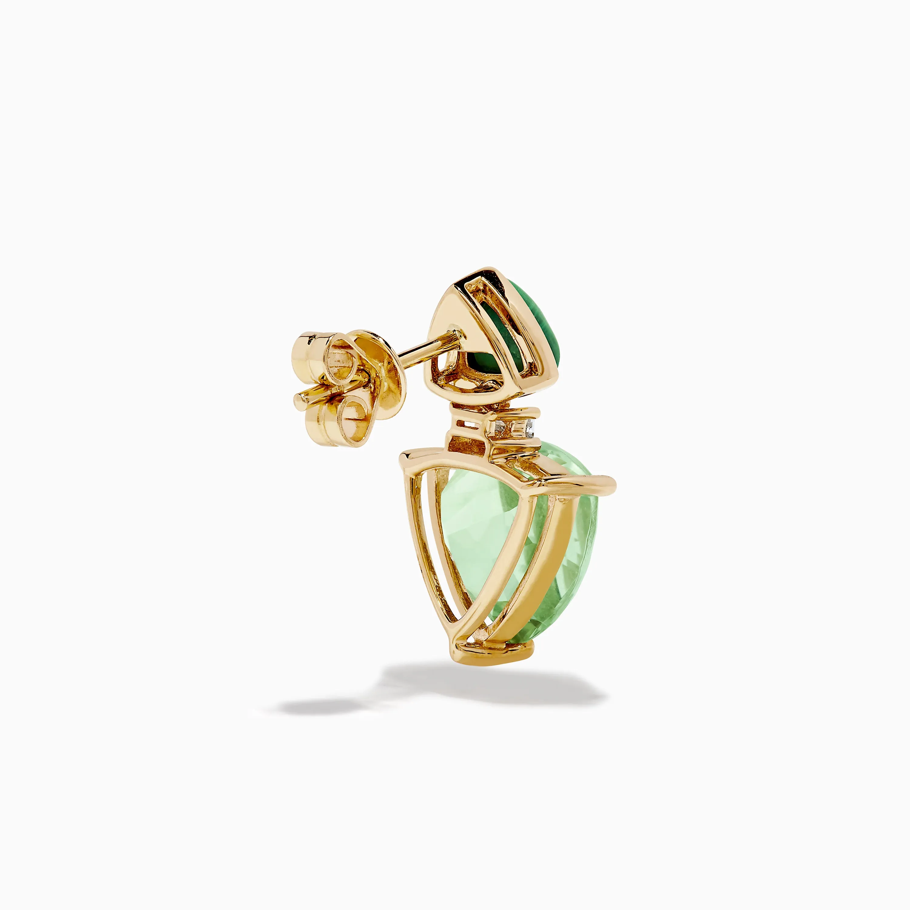 14K Yellow Gold Green Amethyst, Diamond and Malachite Drop Earrings sold by Effy product image thumbnail 4