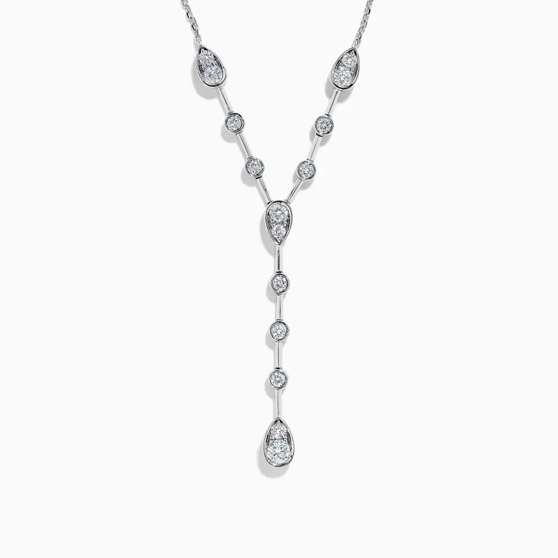 14K White Gold Bezel-Set Diamond Lariat Necklace sold by Effy