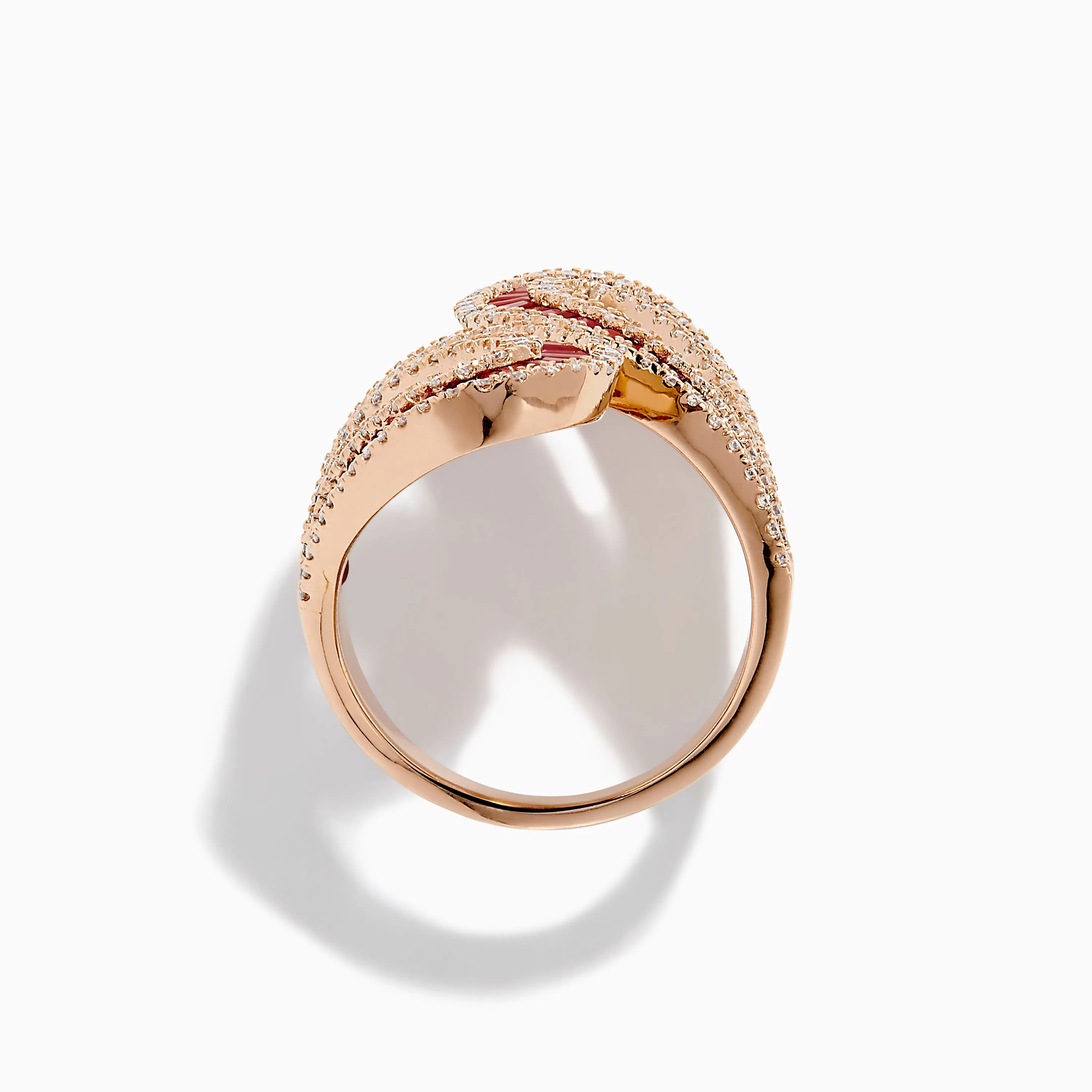 14K Rose Gold Ruby and Diamond Double Loop Statement Ring sold by Effy product image thumbnail 3