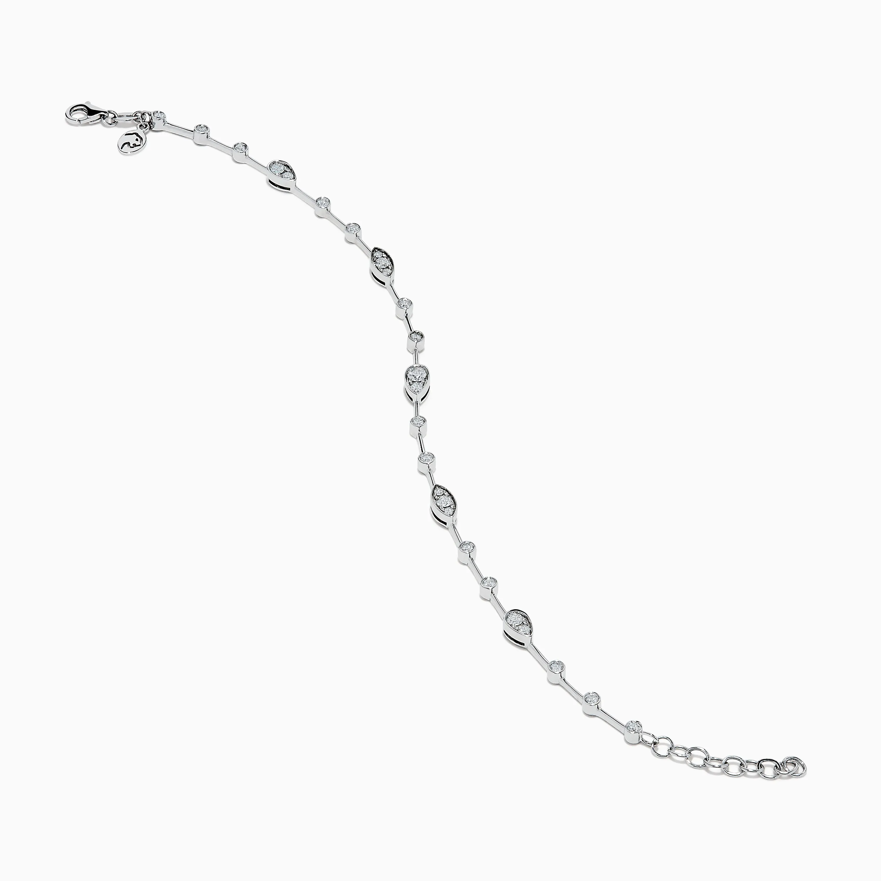 14K White Gold Diamond Station Bracelet sold by Effy product image thumbnail 2