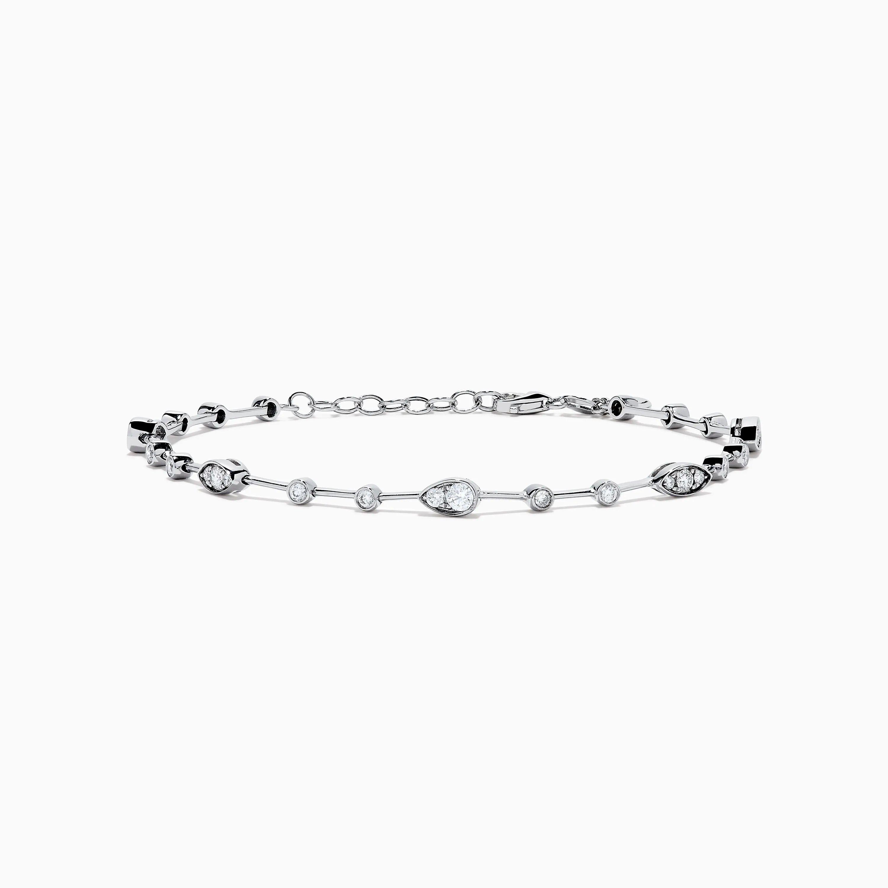 14K White Gold Diamond Station Bracelet sold by Effy