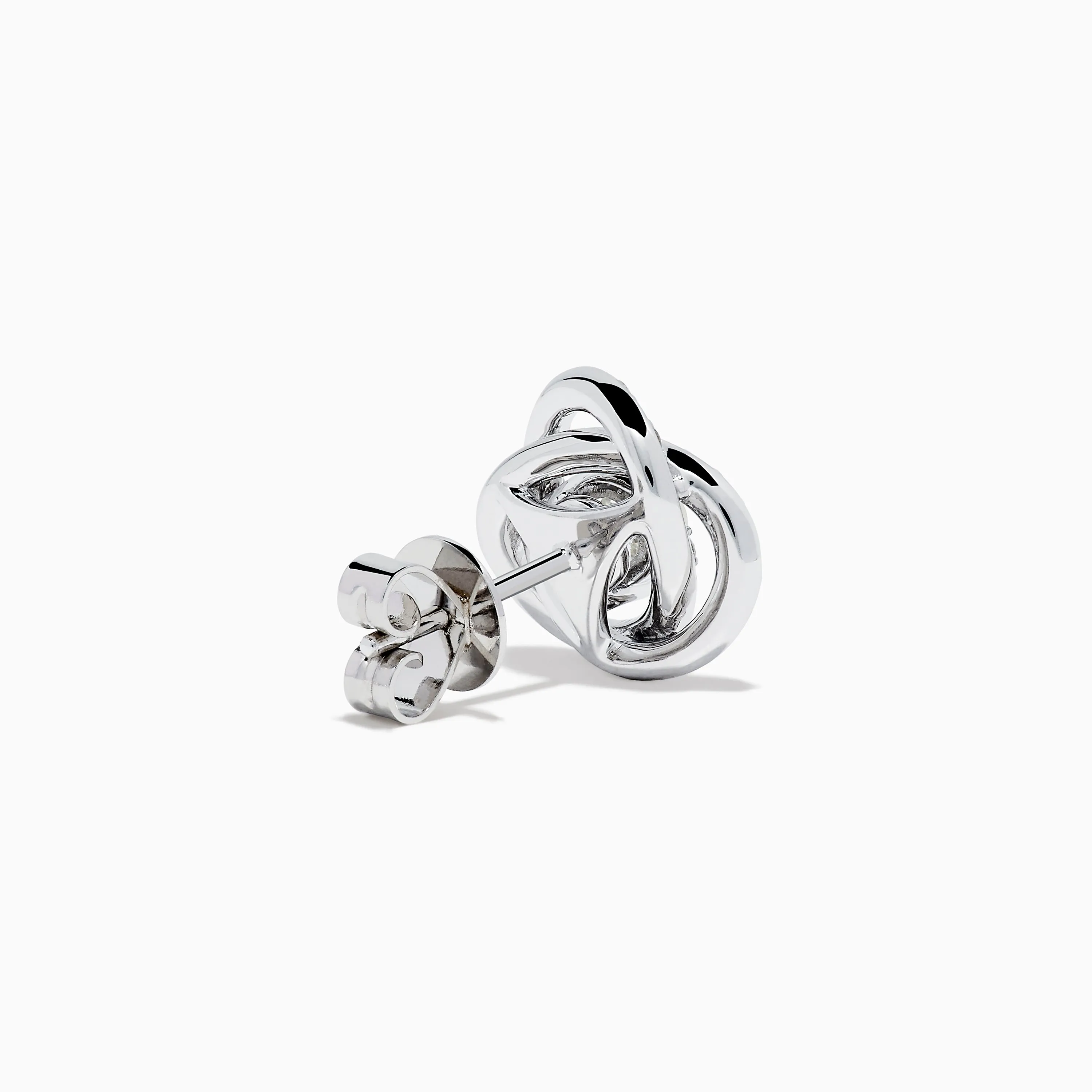 18K White Gold Diamond Love Knot Stud Earrings sold by Effy product image thumbnail 4