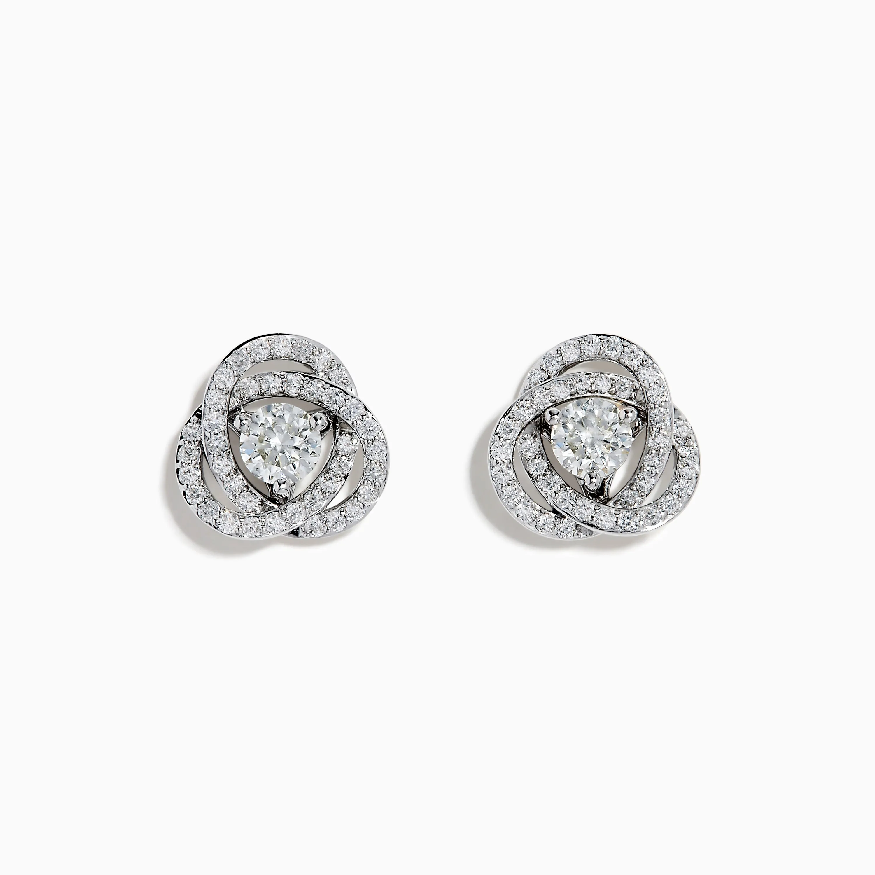 18K White Gold Diamond Love Knot Stud Earrings sold by Effy