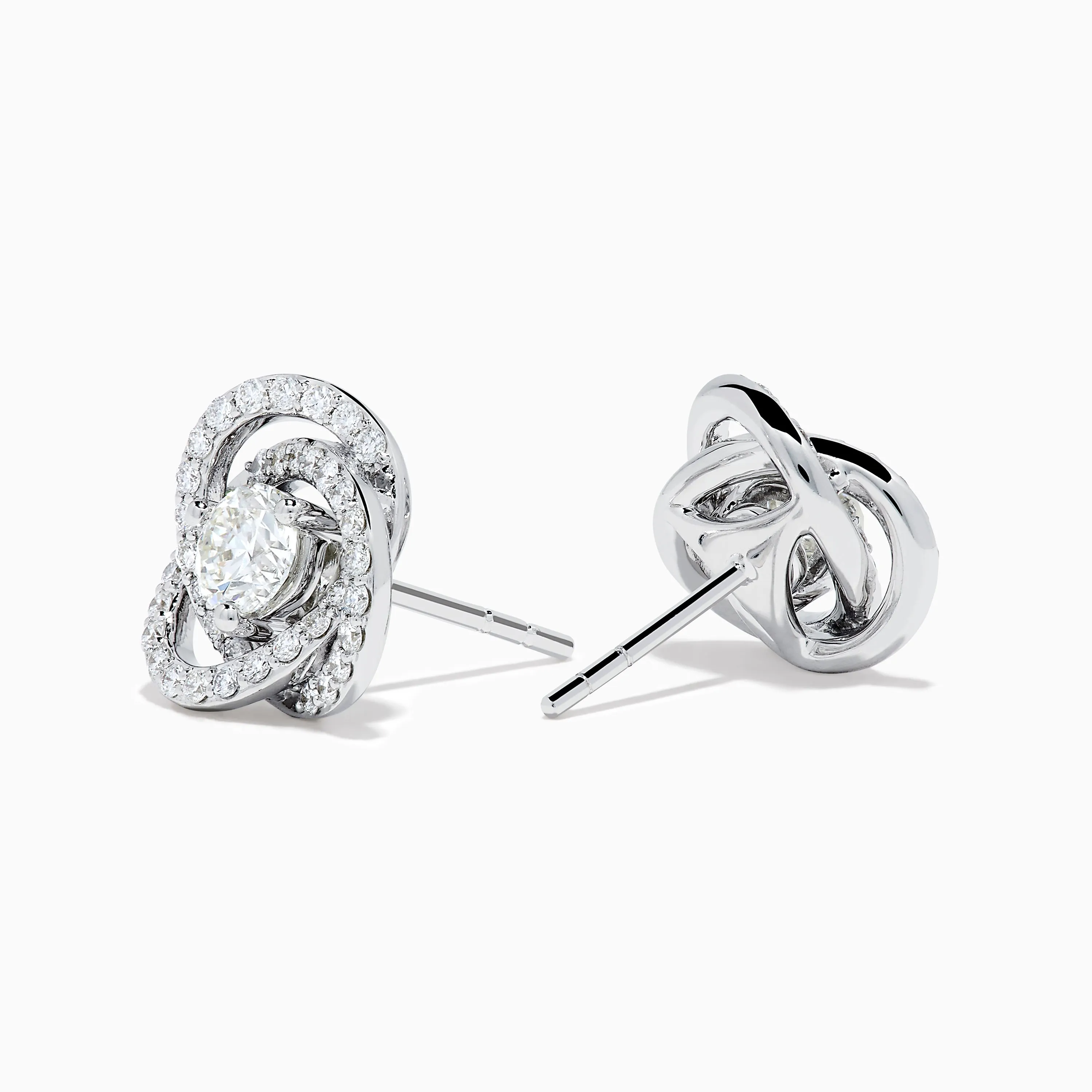 18K White Gold Diamond Love Knot Stud Earrings sold by Effy product image thumbnail 2