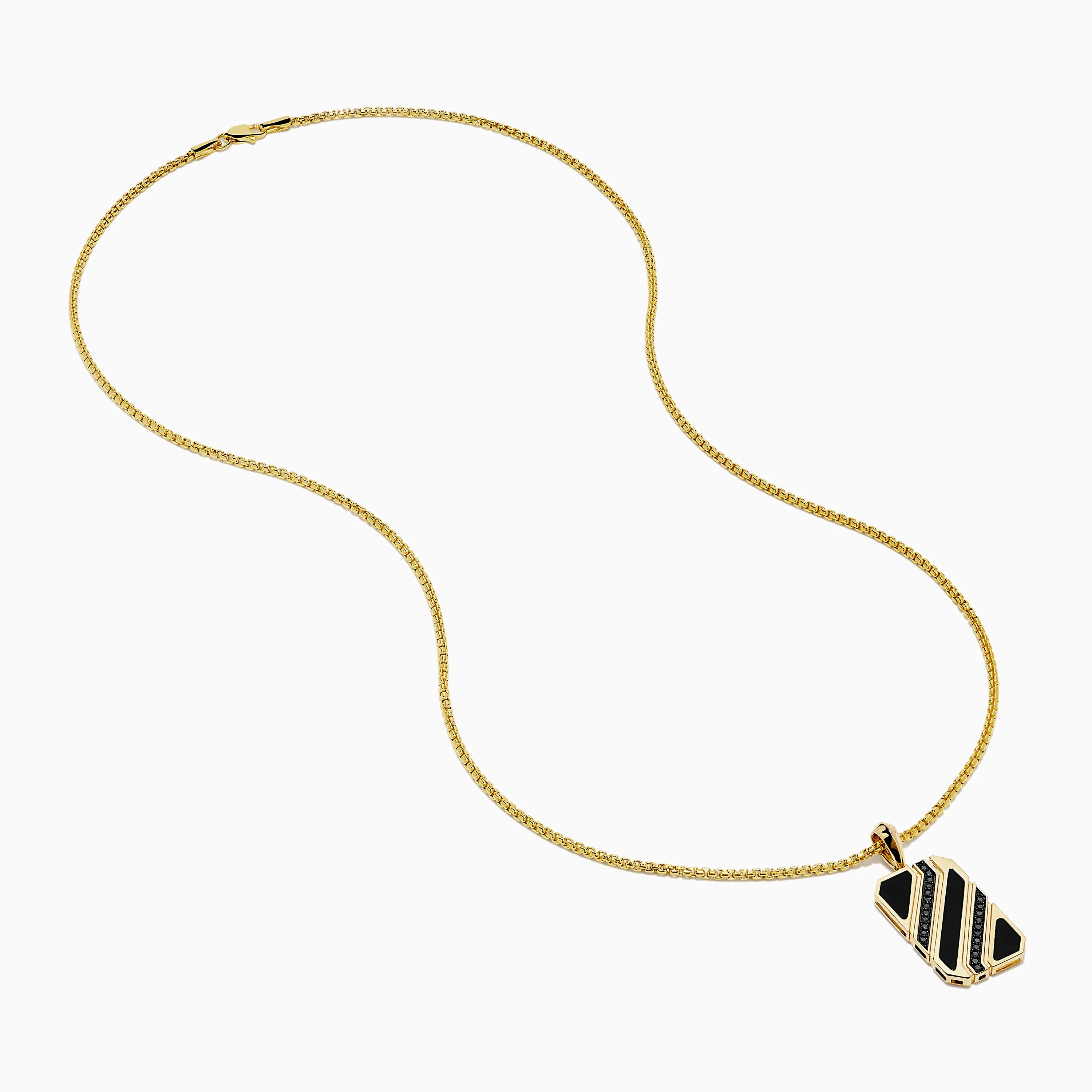 Men's 14K Yellow Gold Black Onyx and Black Diamond Dog Tag Pendant sold by Effy product image thumbnail 2