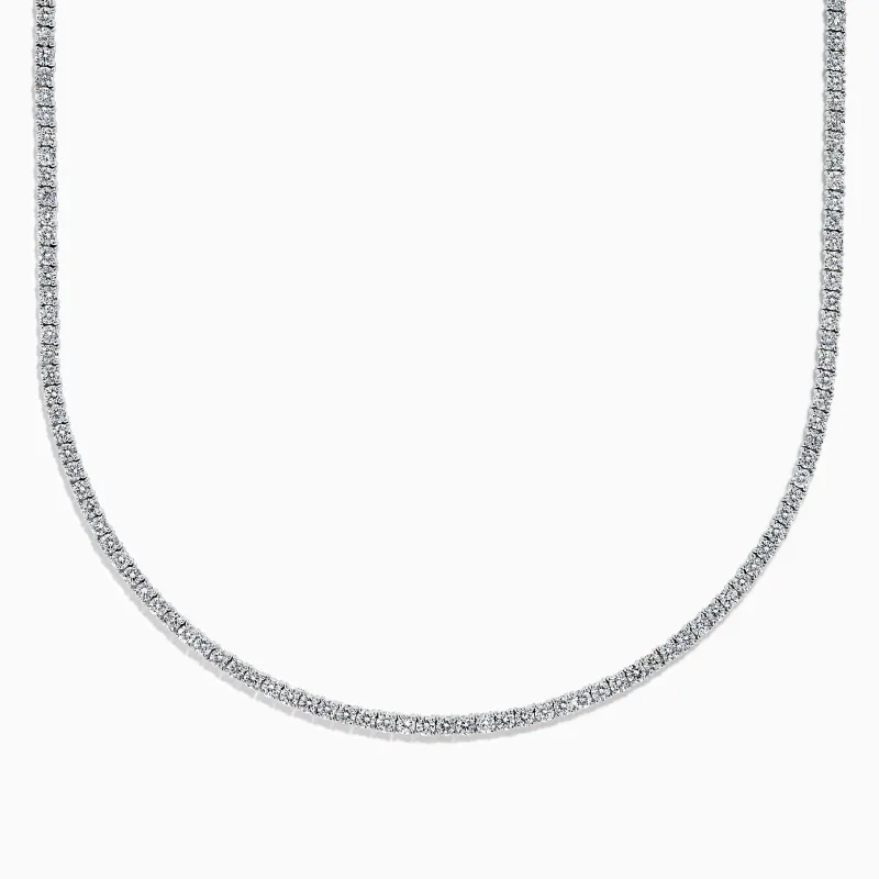 Lab Grown Diamond 9.8ct Tennis Necklace in 14K White Gold sold by Effy