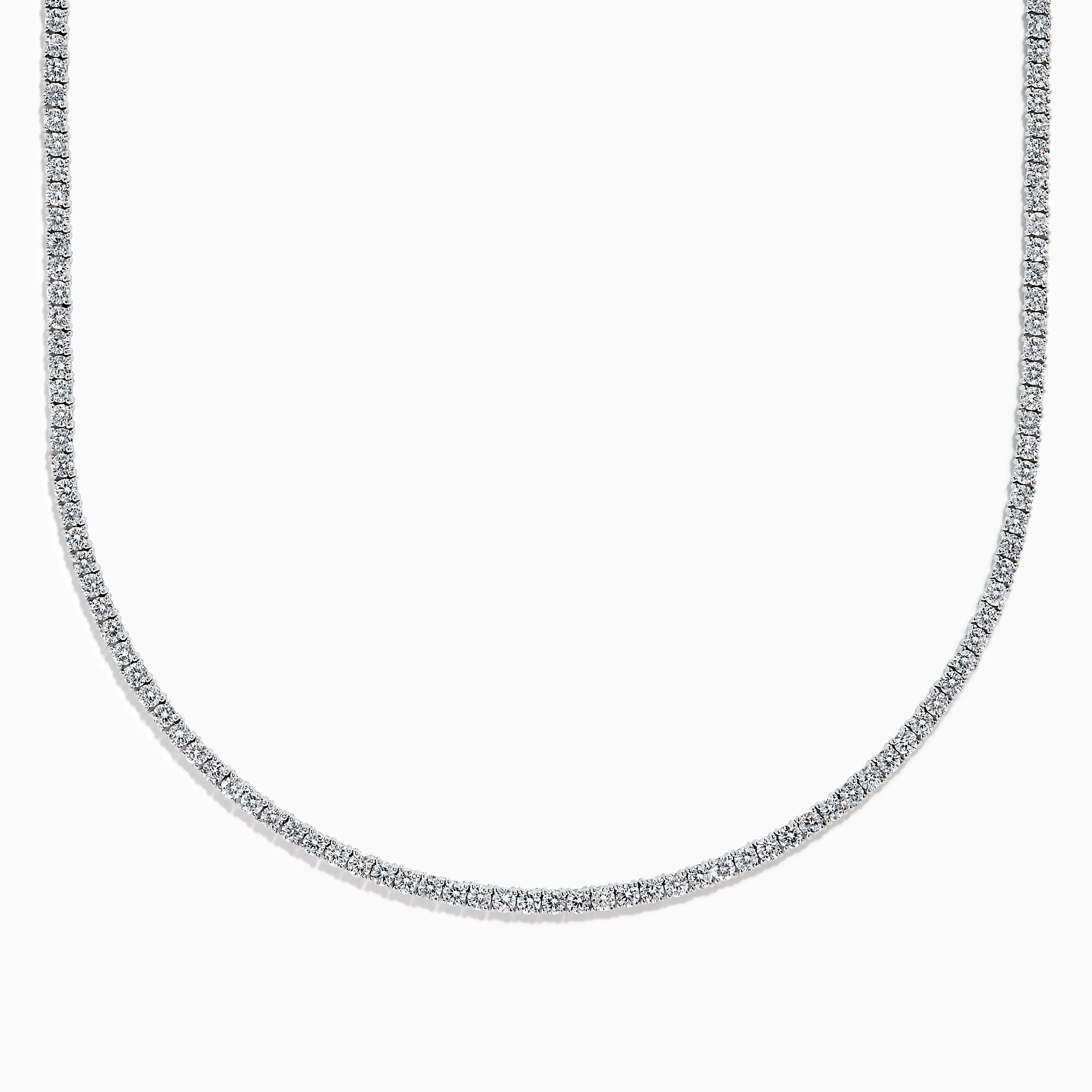 Lab Grown Diamond 9.8ct Tennis Necklace in 14K White Gold sold by Effy