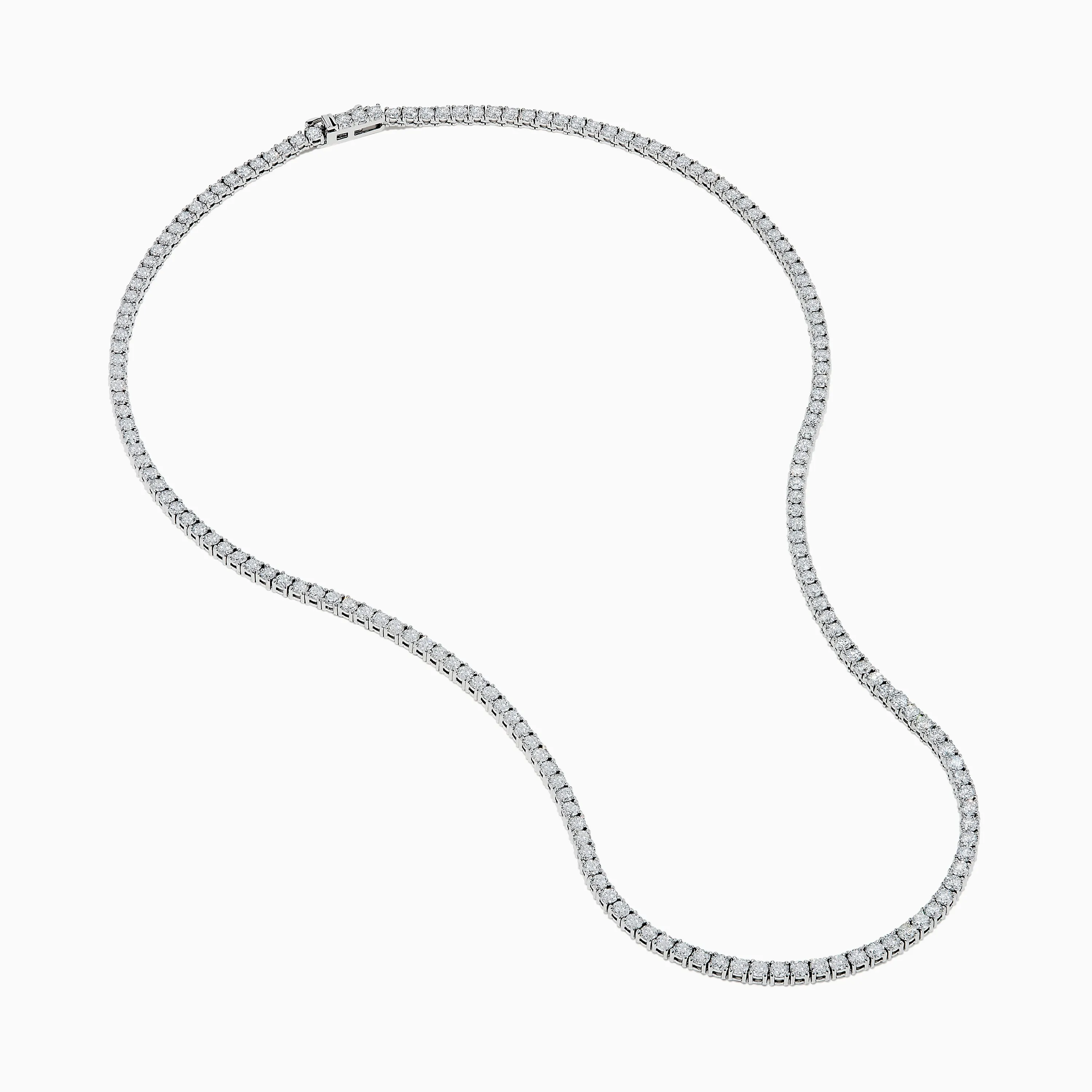 Lab Grown Diamond 9.8ct Tennis Necklace in 14K White Gold sold by Effy product image thumbnail 2