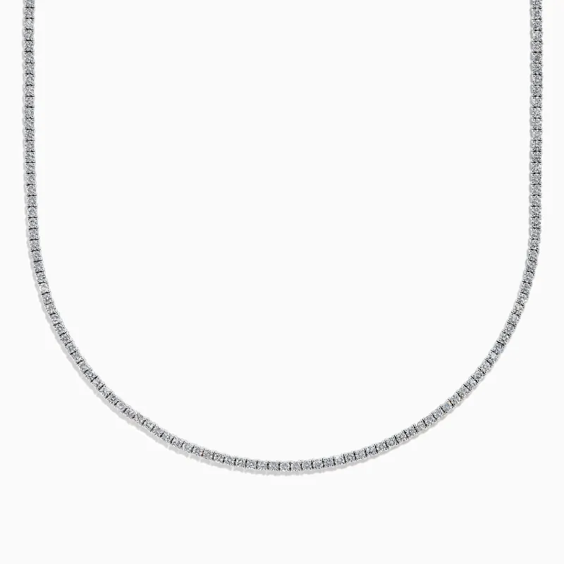 Lab Grown Diamond 6.8ct Tennis Necklace in 14K White Gold sold by Effy
