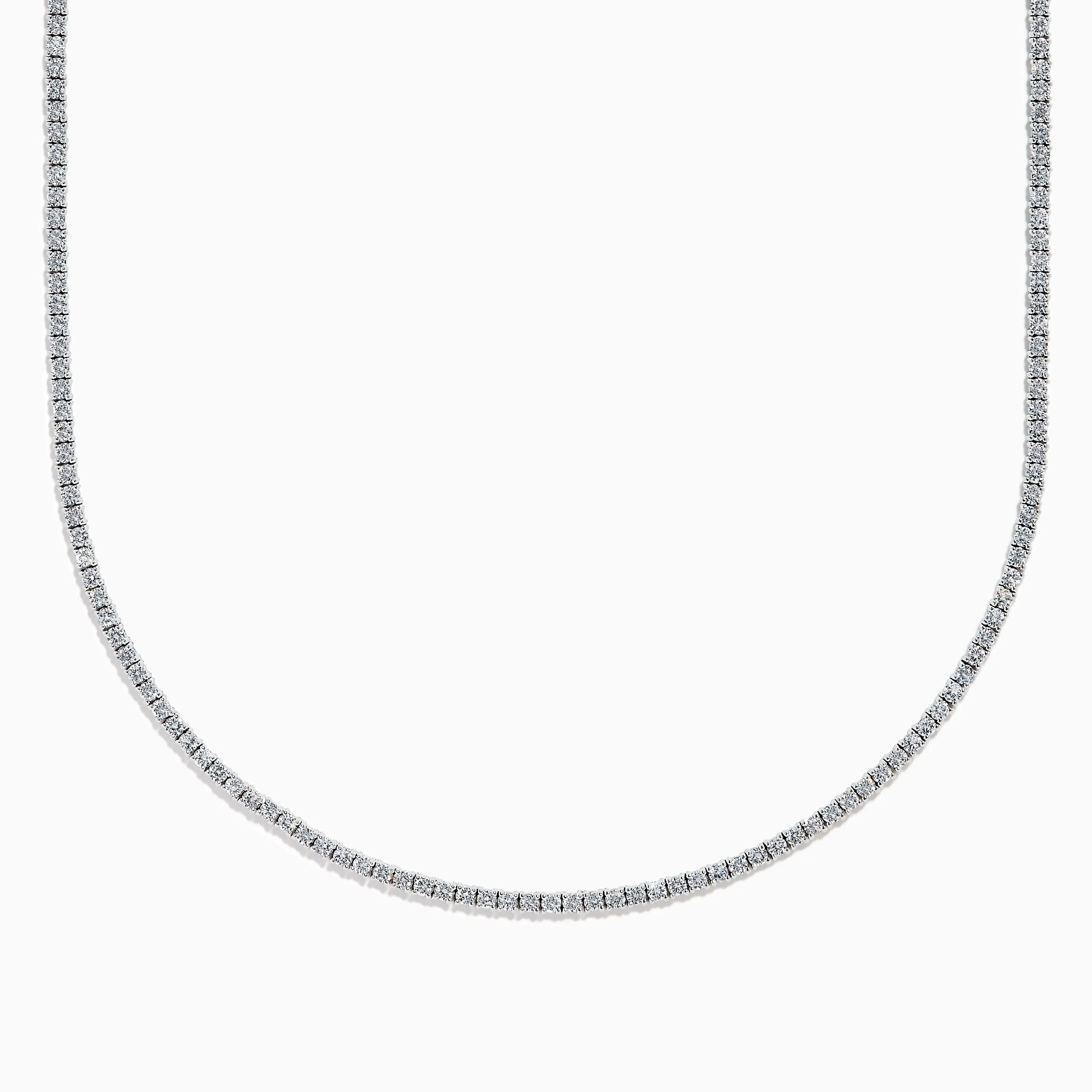 Lab Grown Diamond 6.8ct Tennis Necklace in 14K White Gold sold by Effy