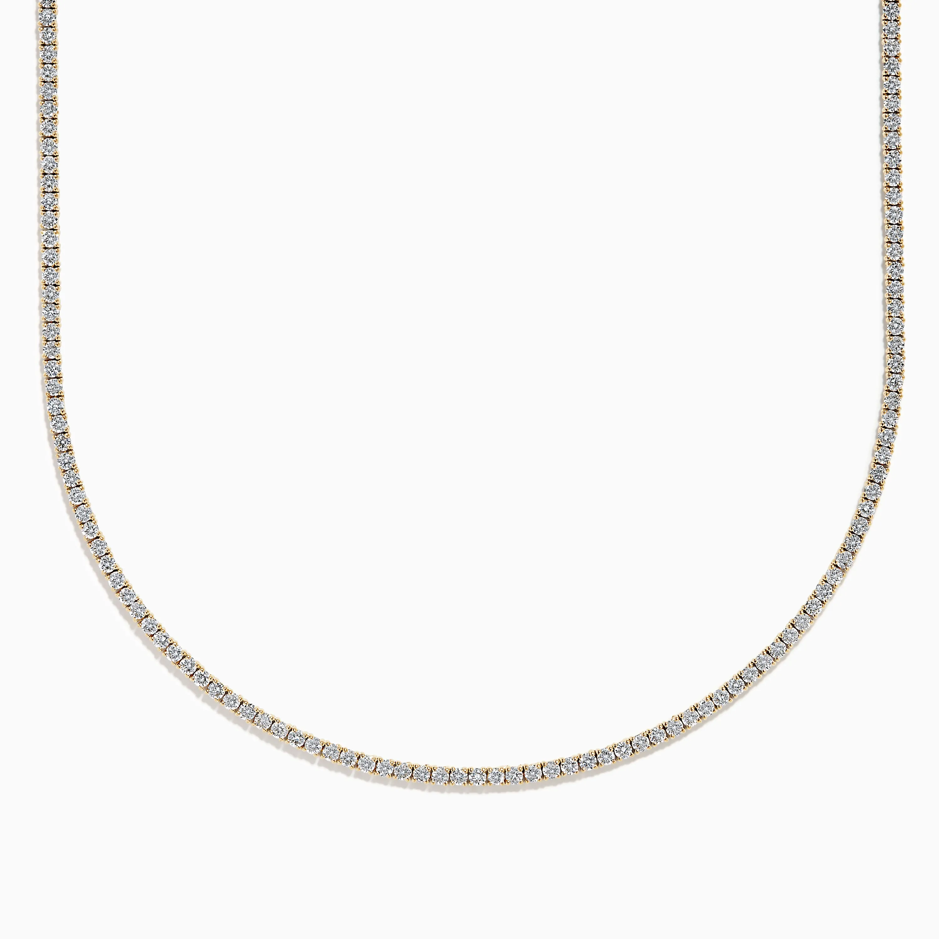 Lab Grown Diamond 6.8ct Tennis Necklace in 14K Yellow Gold sold by Effy
