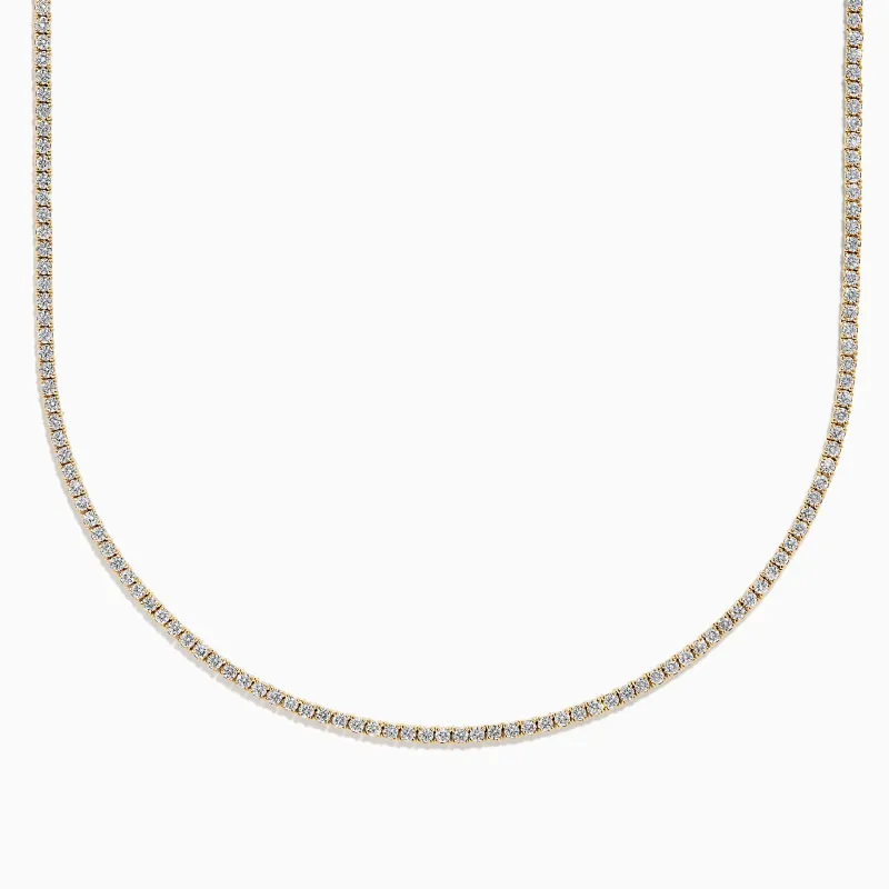 Lab Grown Diamond 4.9ct Tennis Necklace in 14K Yellow Gold sold by Effy