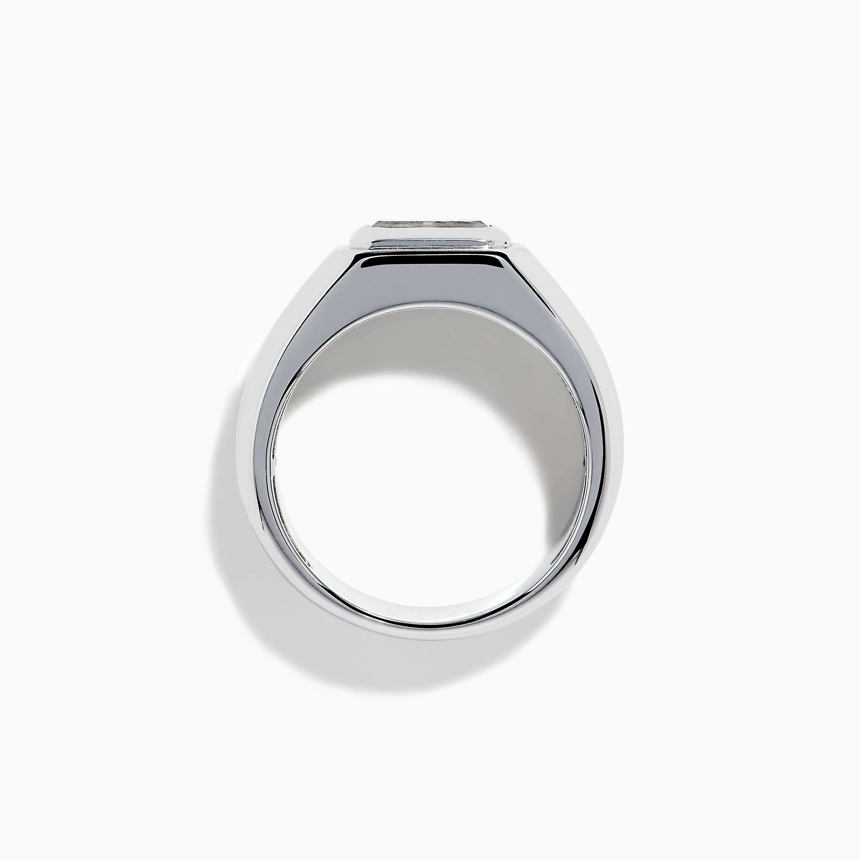 Lab Grown Diamond Men's Signet Ring in 14K White Gold sold by Effy product image thumbnail 3
