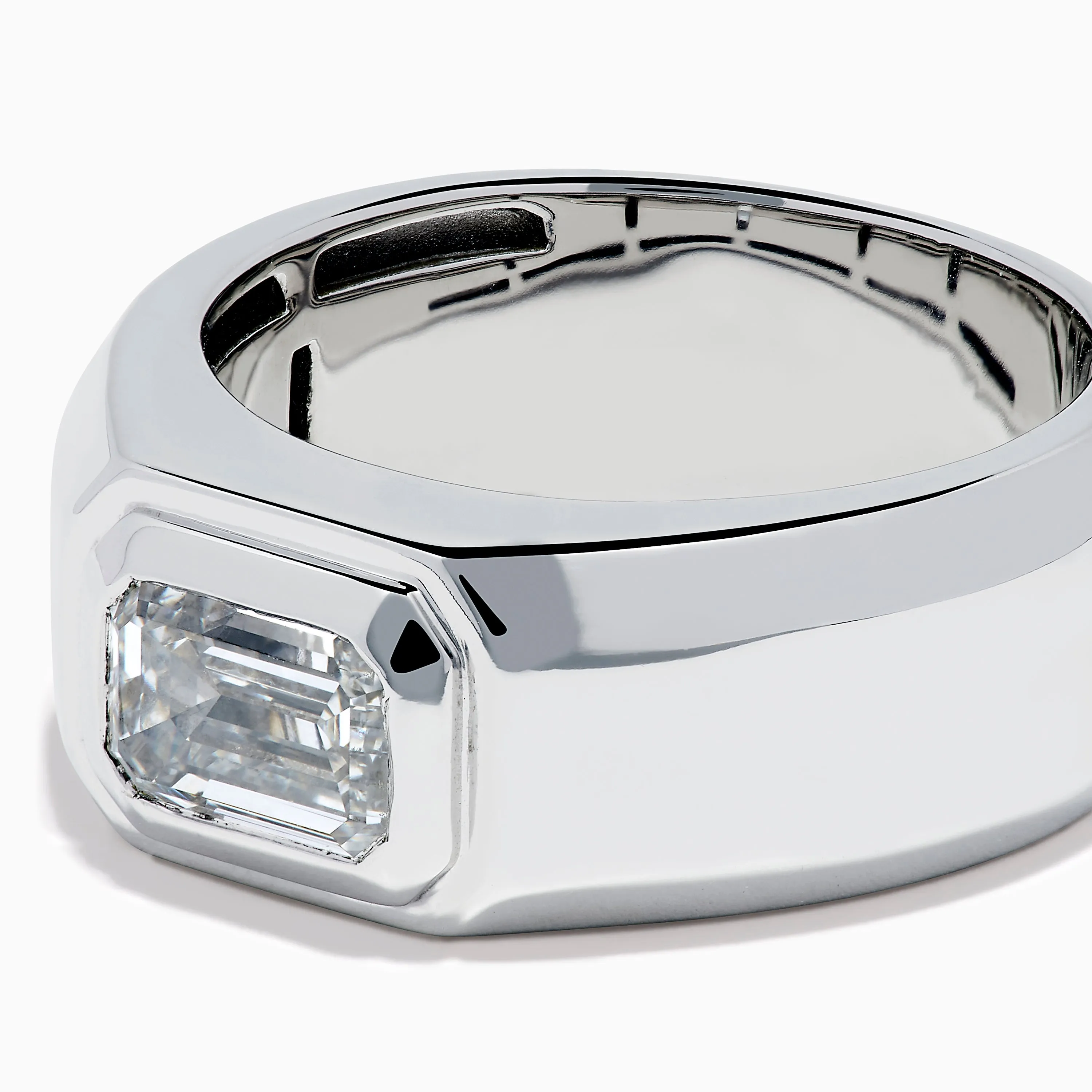 Lab Grown Diamond Men's Signet Ring in 14K White Gold sold by Effy product image thumbnail 2