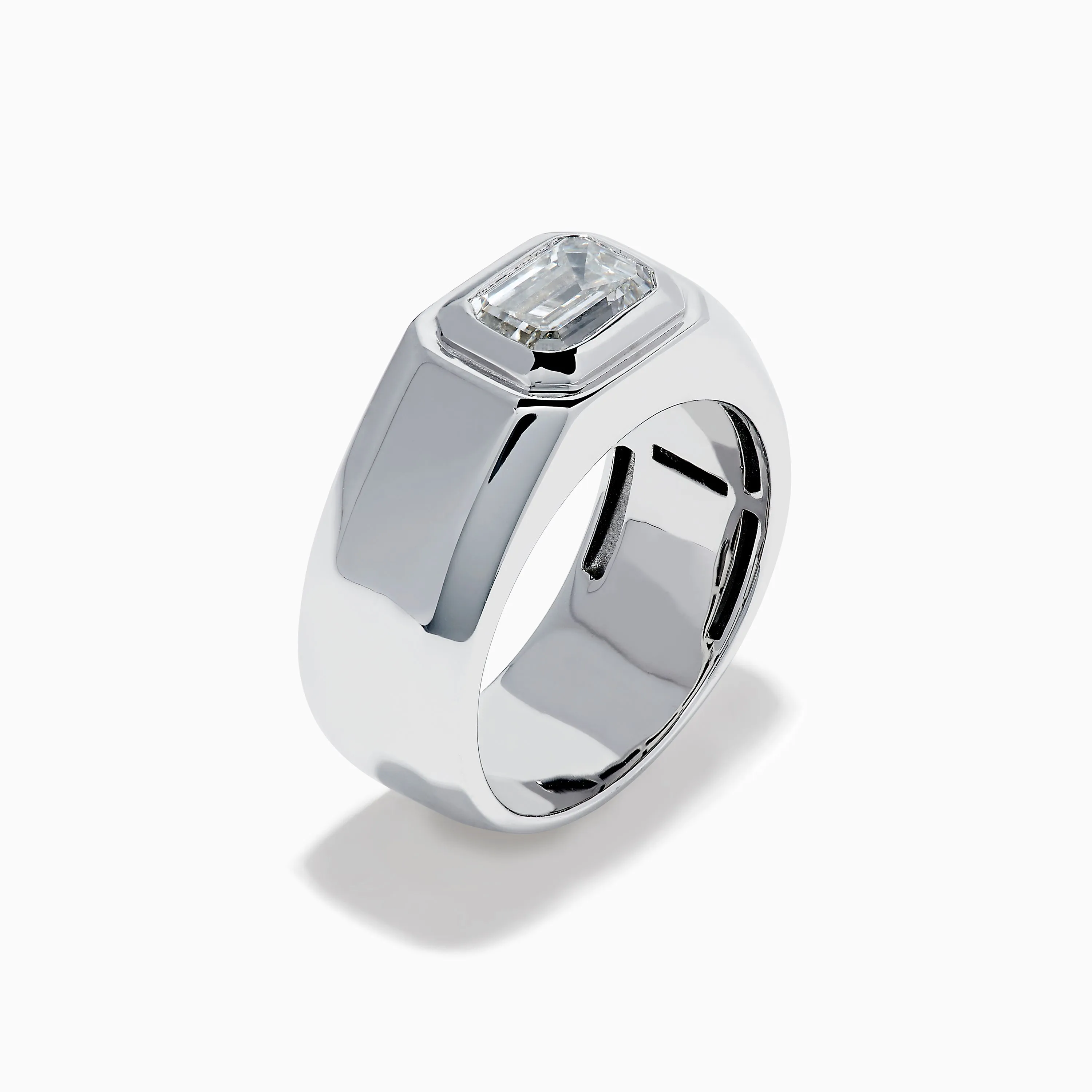 Lab Grown Diamond Men's Signet Ring in 14K White Gold sold by Effy product image thumbnail 4