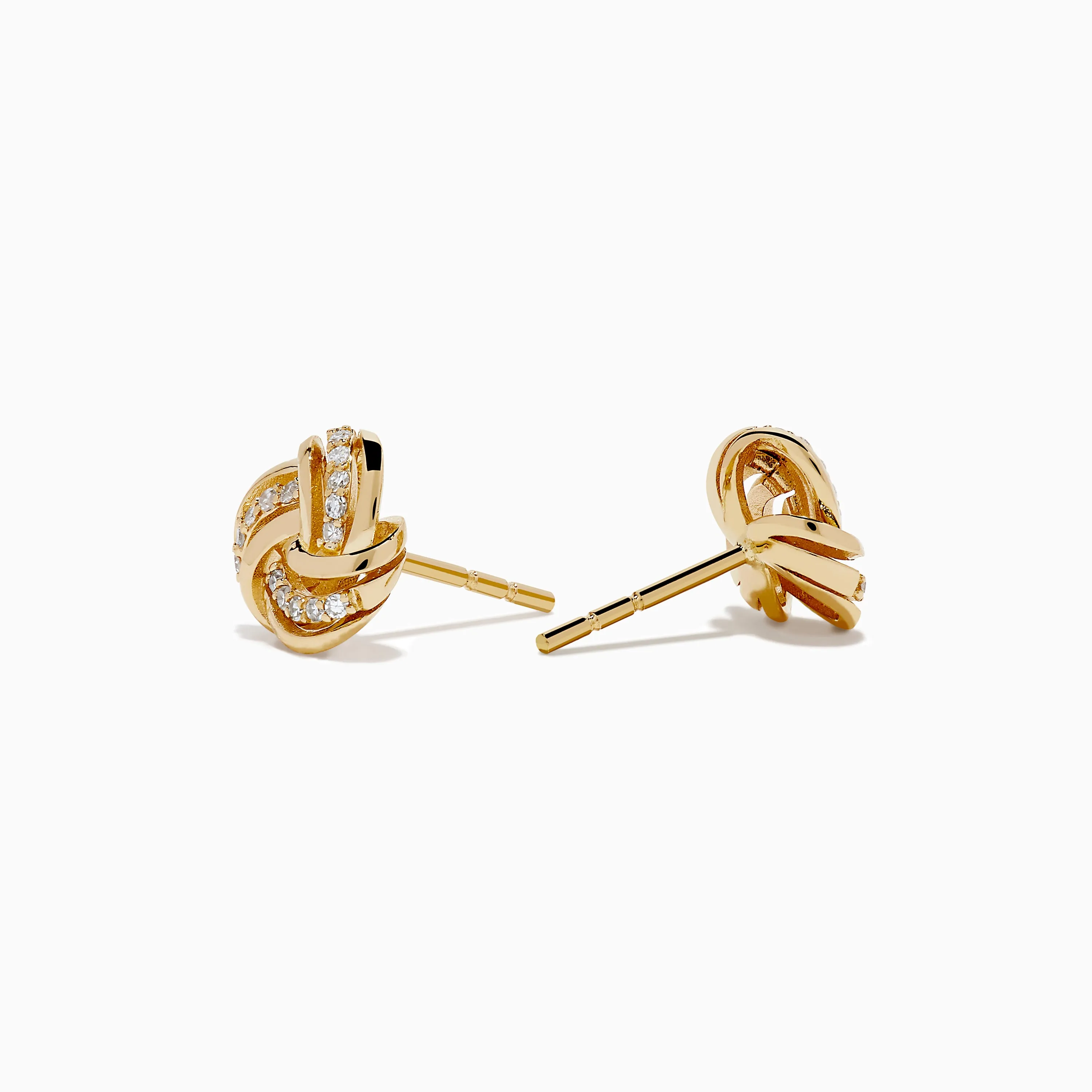 14K Yellow Gold Diamond Love Knot Earrings sold by Effy product image thumbnail 2