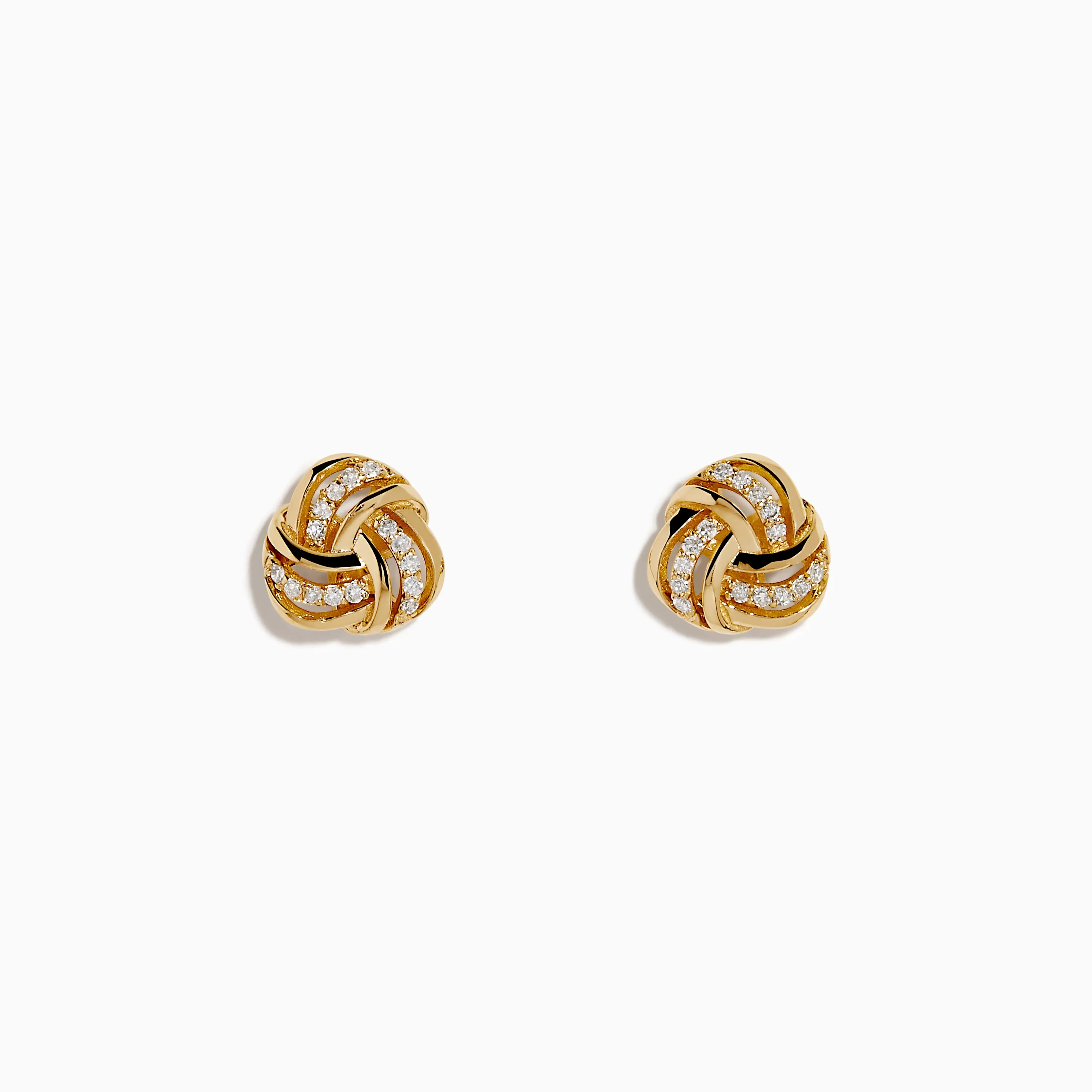14K Yellow Gold Diamond Love Knot Earrings sold by Effy