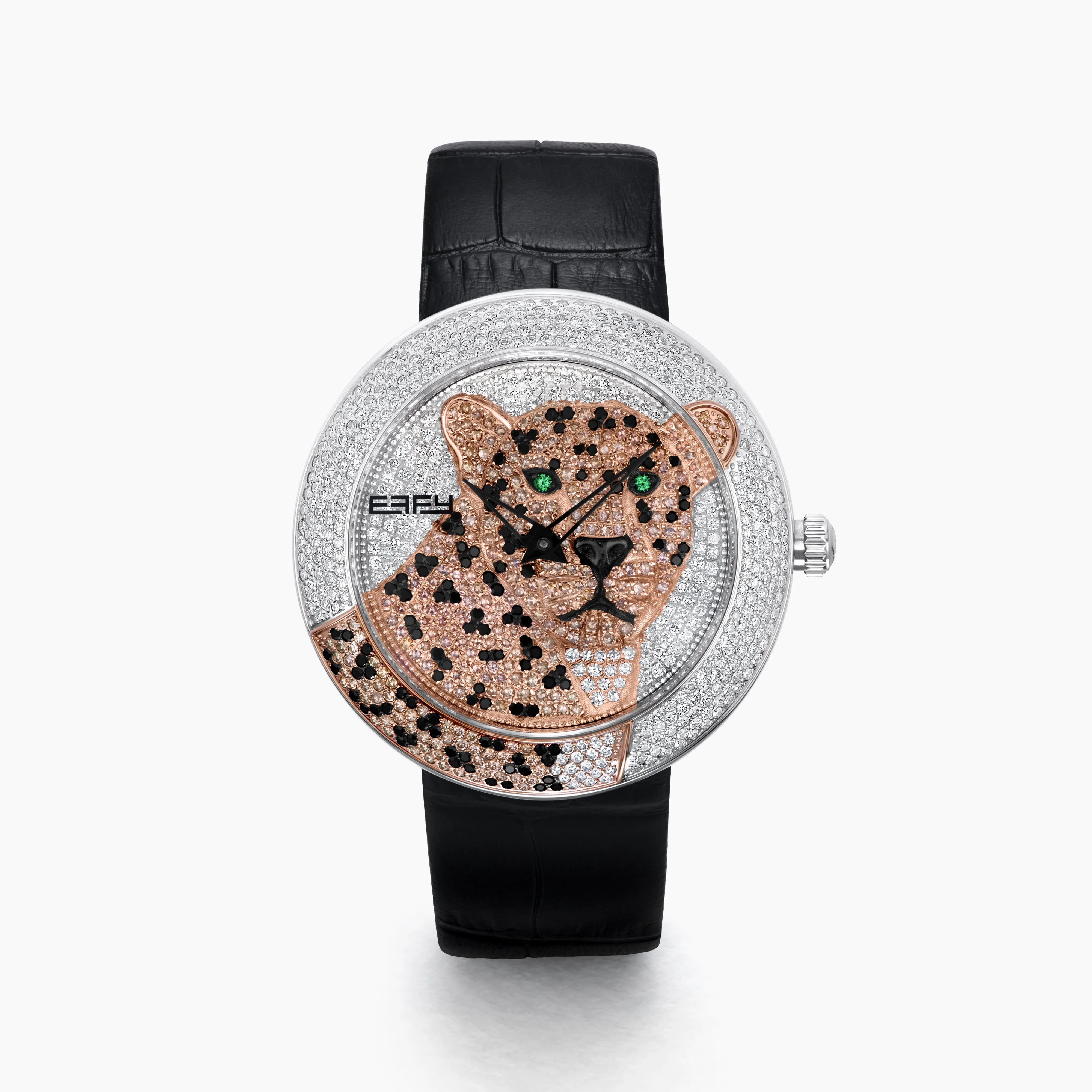 39MM Swiss Made Stainless Steel Signature Panther Watch with Diamonds sold by Effy