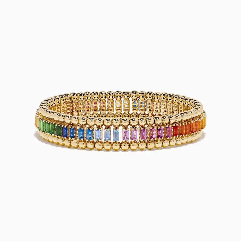 Watercolors 14K Yellow Gold Multi Sapphire Stretch Bracelet sold by Effy