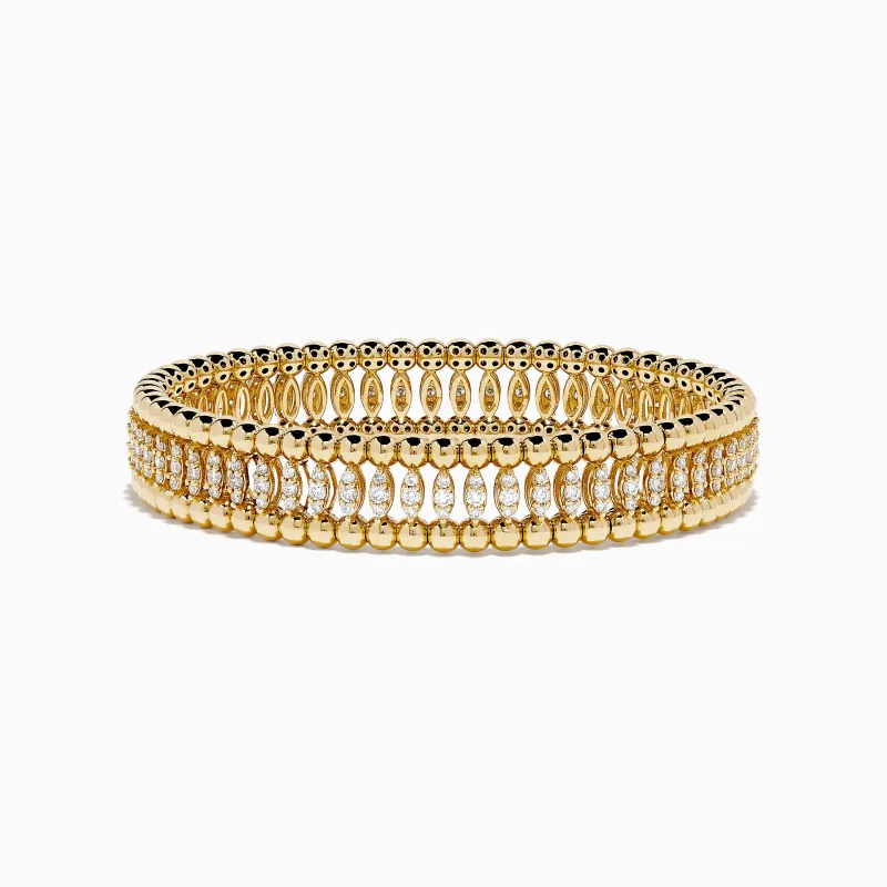 D'Oro 14K Yellow Gold Diamond Stretch Bracelet sold by Effy