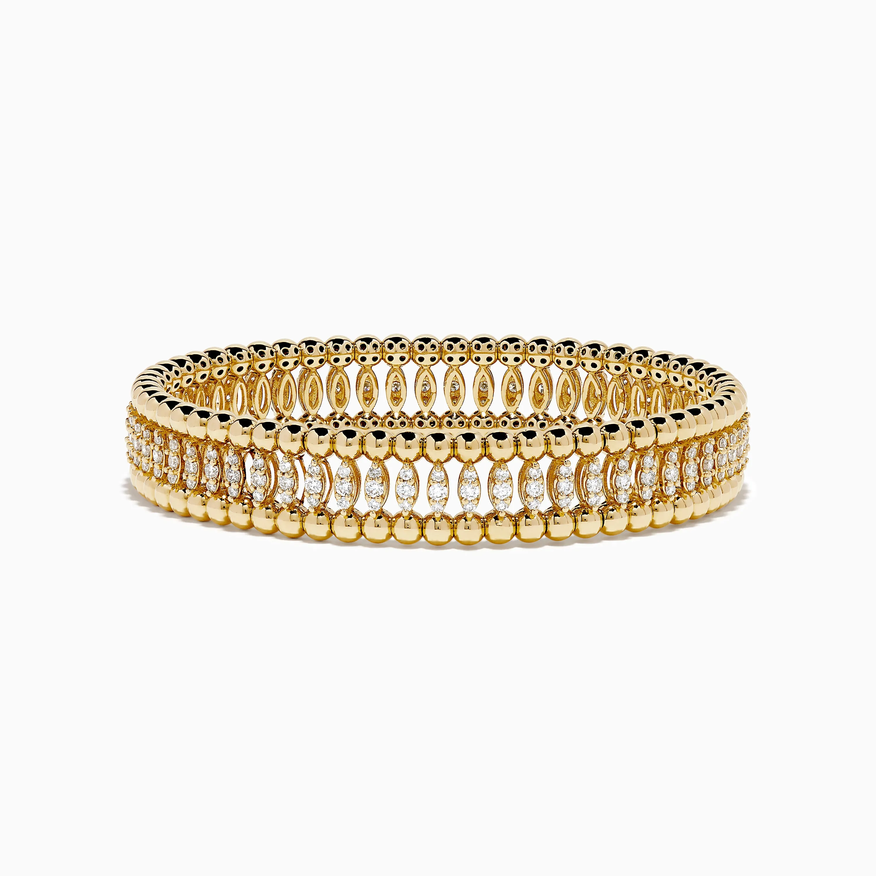 D'Oro 14K Yellow Gold Diamond Stretch Bracelet sold by Effy