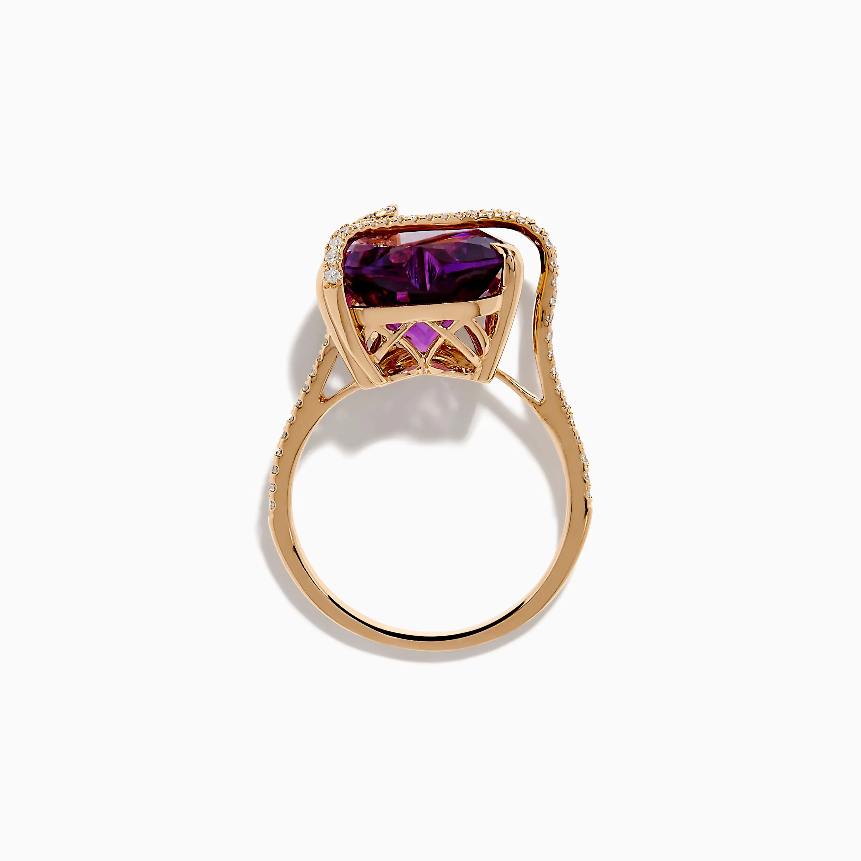 14K Rose Gold Amethyst and Diamond Heart Ring sold by Effy product image thumbnail 3