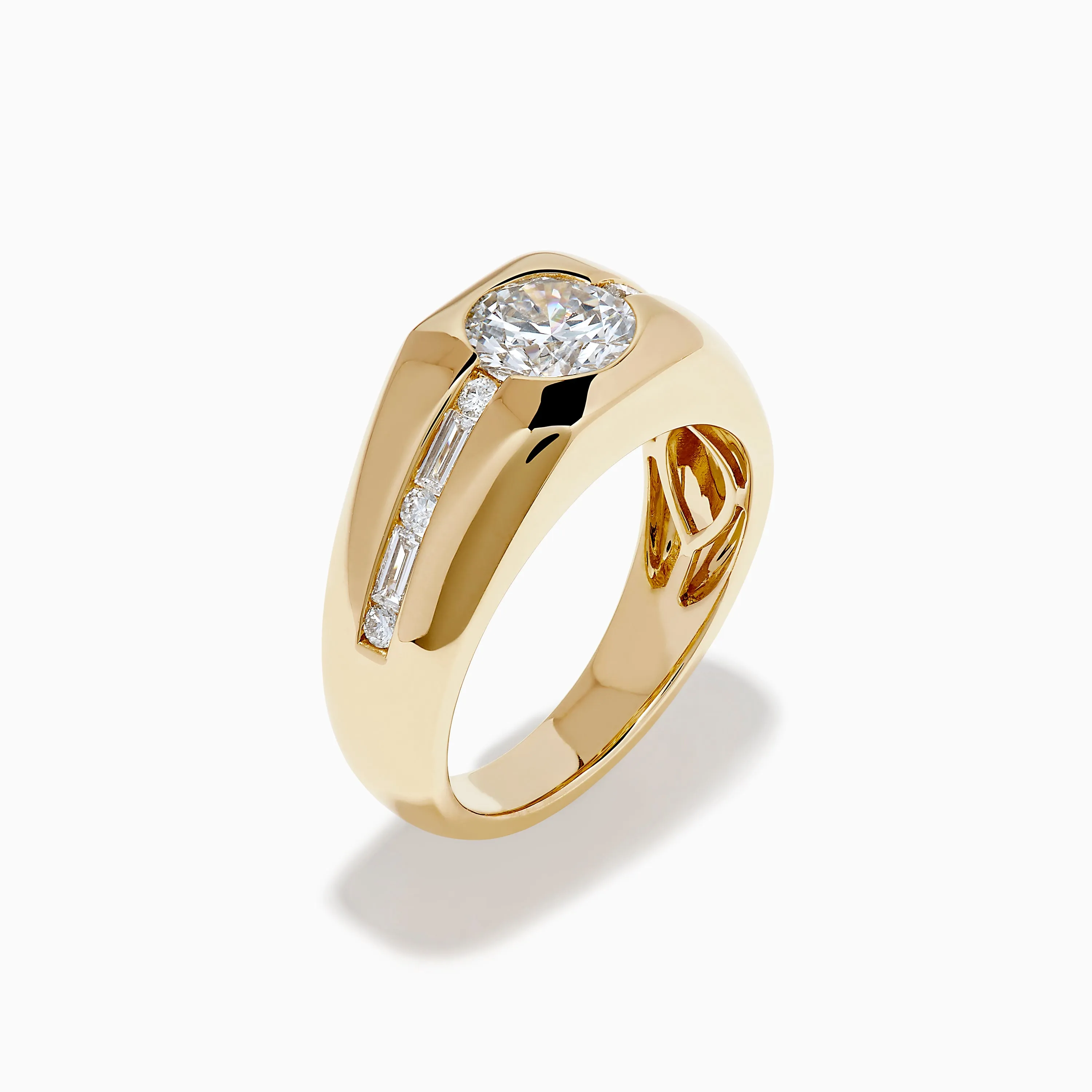 Lab Grown Diamond Channel-Set Men's Pinky Ring in 14K Yellow Gold sold by Effy product image thumbnail 4