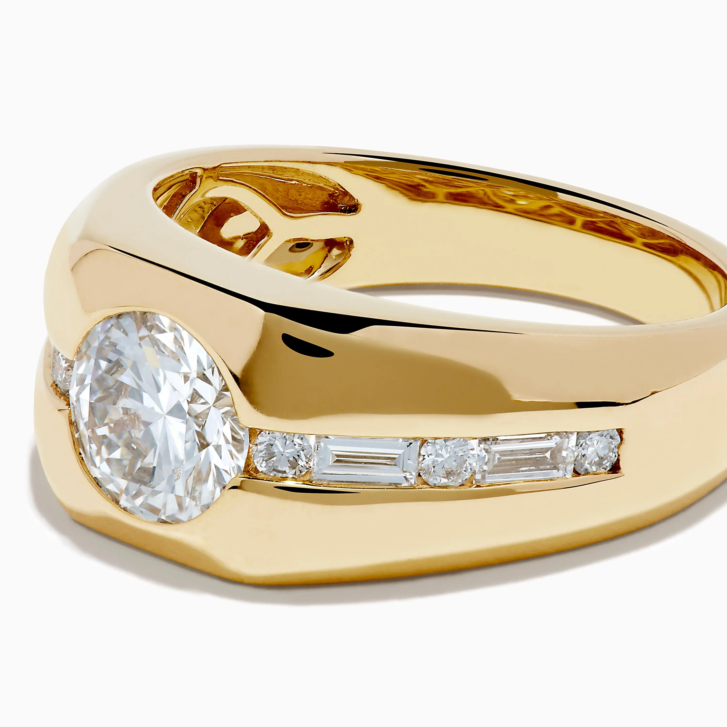 Lab Grown Diamond Channel-Set Men's Pinky Ring in 14K Yellow Gold sold by Effy product image thumbnail 2