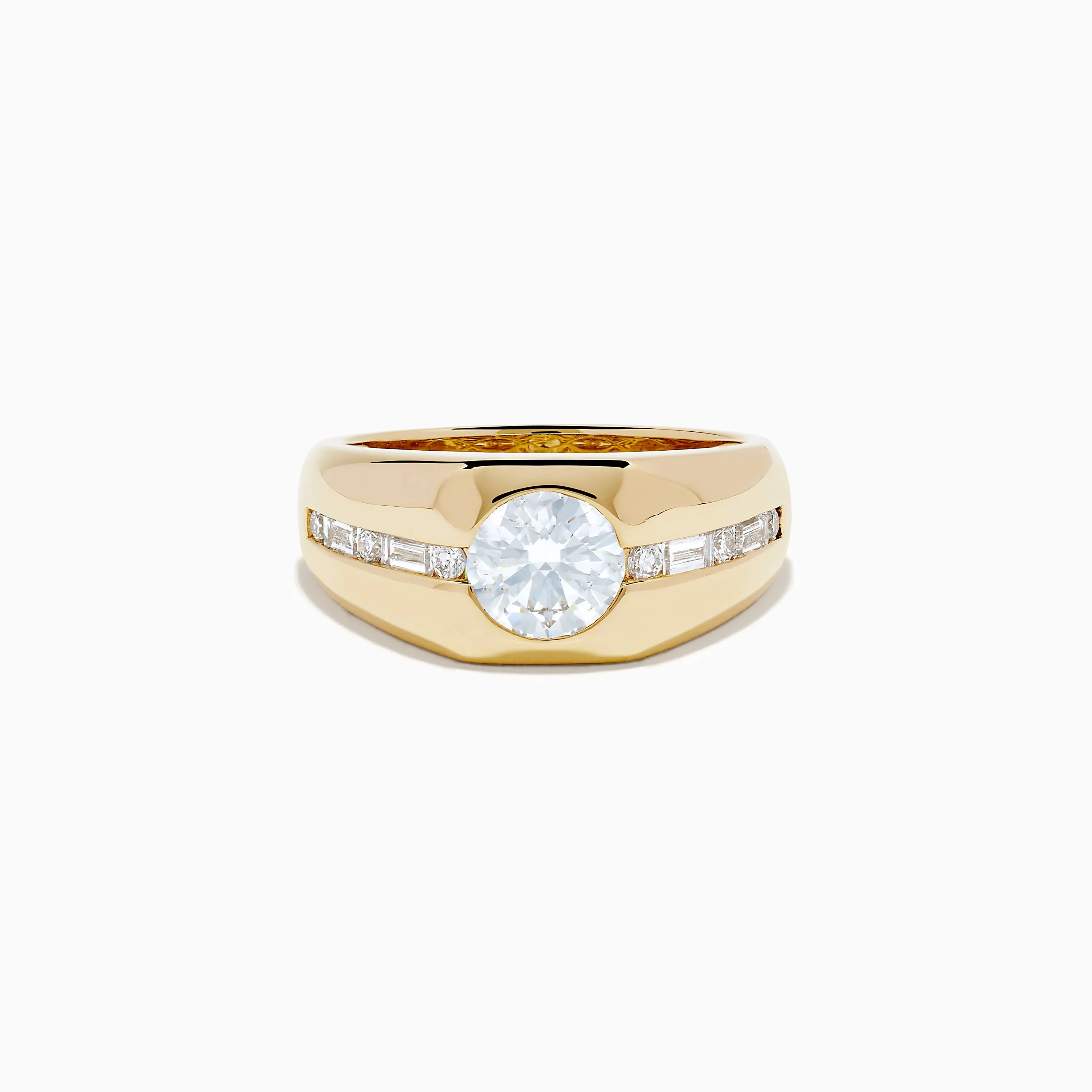 Lab Grown Diamond Channel-Set Men's Pinky Ring in 14K Yellow Gold sold by Effy