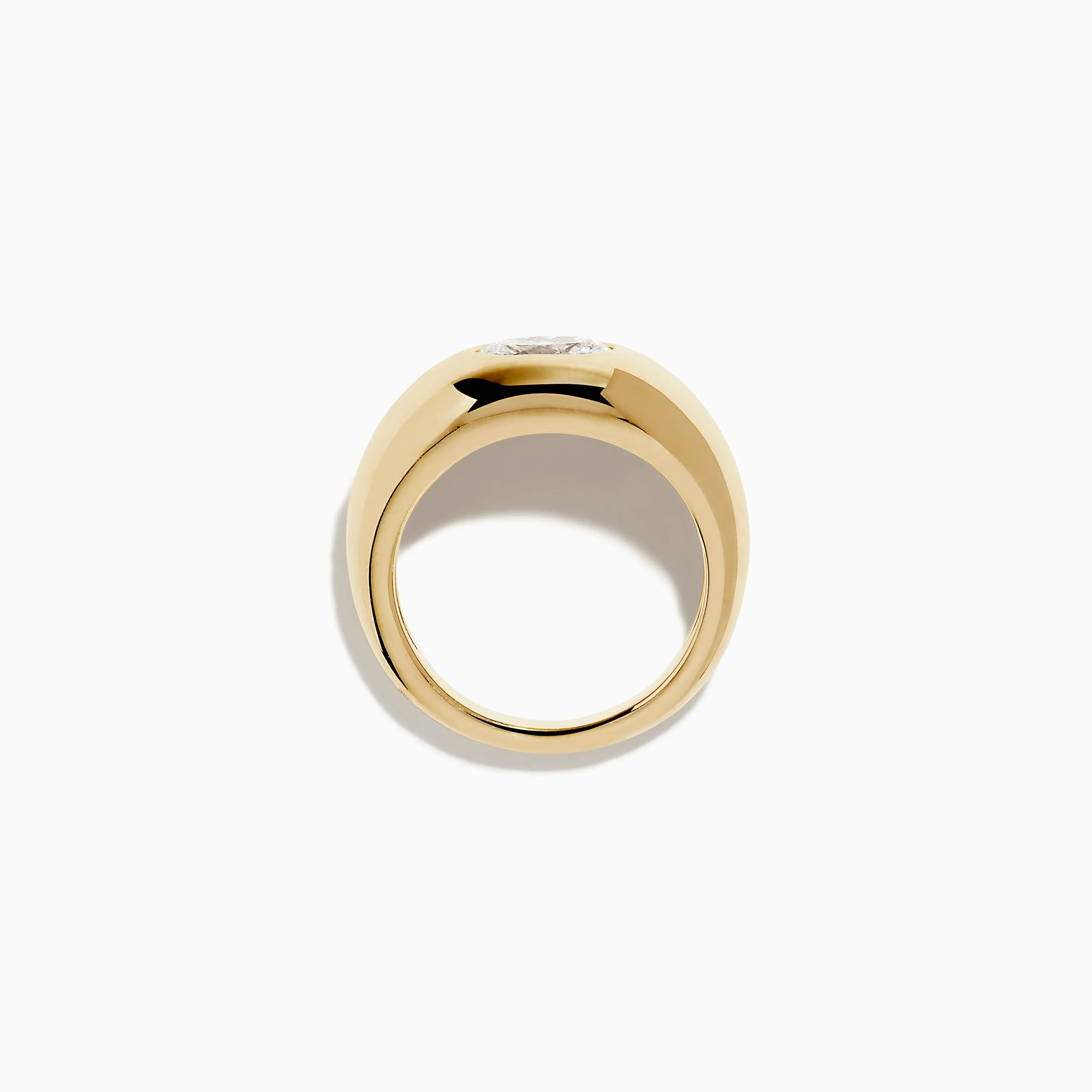 Lab Grown Diamond Oval Bezel Pinky Ring in 14K Yellow Gold sold by Effy product image thumbnail 3
