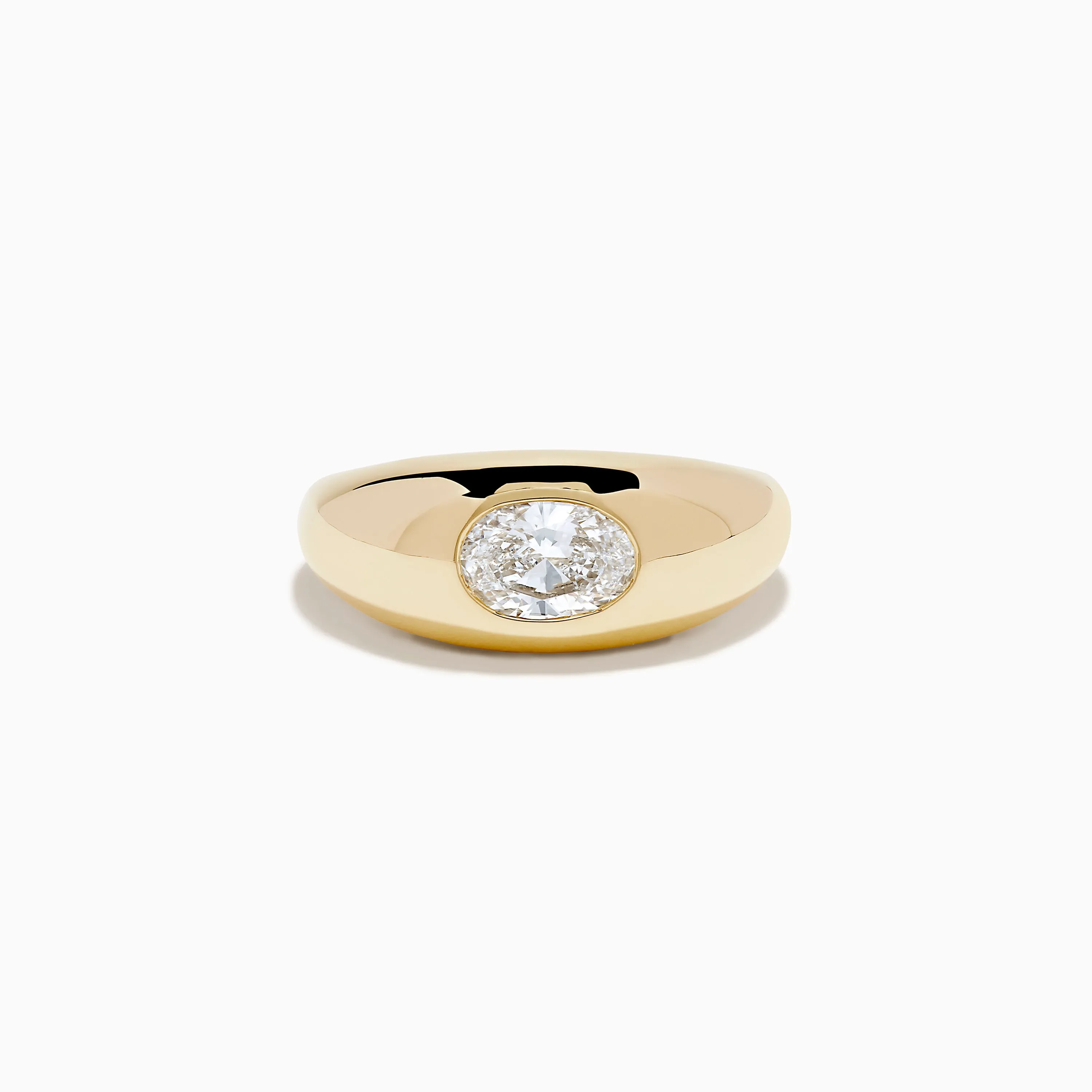 Lab Grown Diamond Oval Bezel Pinky Ring in 14K Yellow Gold sold by Effy