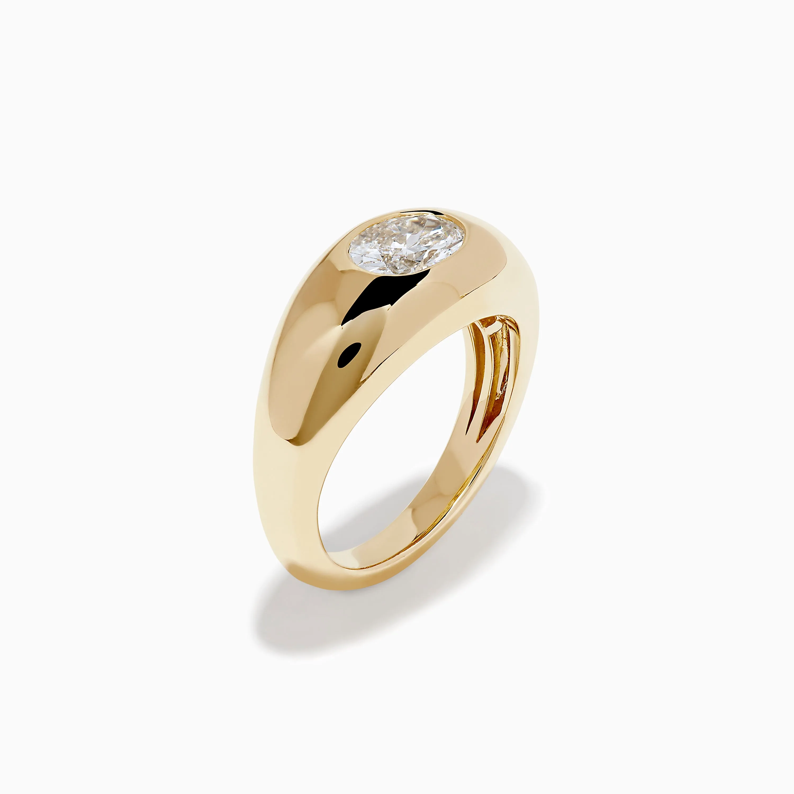 Lab Grown Diamond Oval Bezel Pinky Ring in 14K Yellow Gold sold by Effy product image thumbnail 4