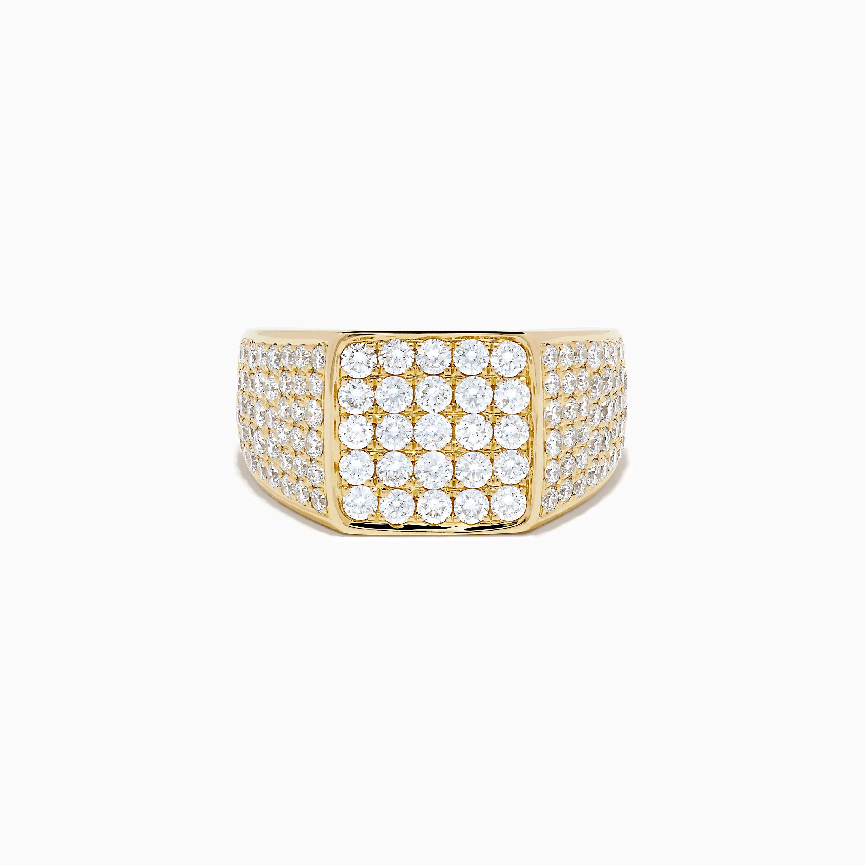 Lab Grown Diamond Pave Men's Signet Pinky Ring in 14K Yellow Gold sold by Effy