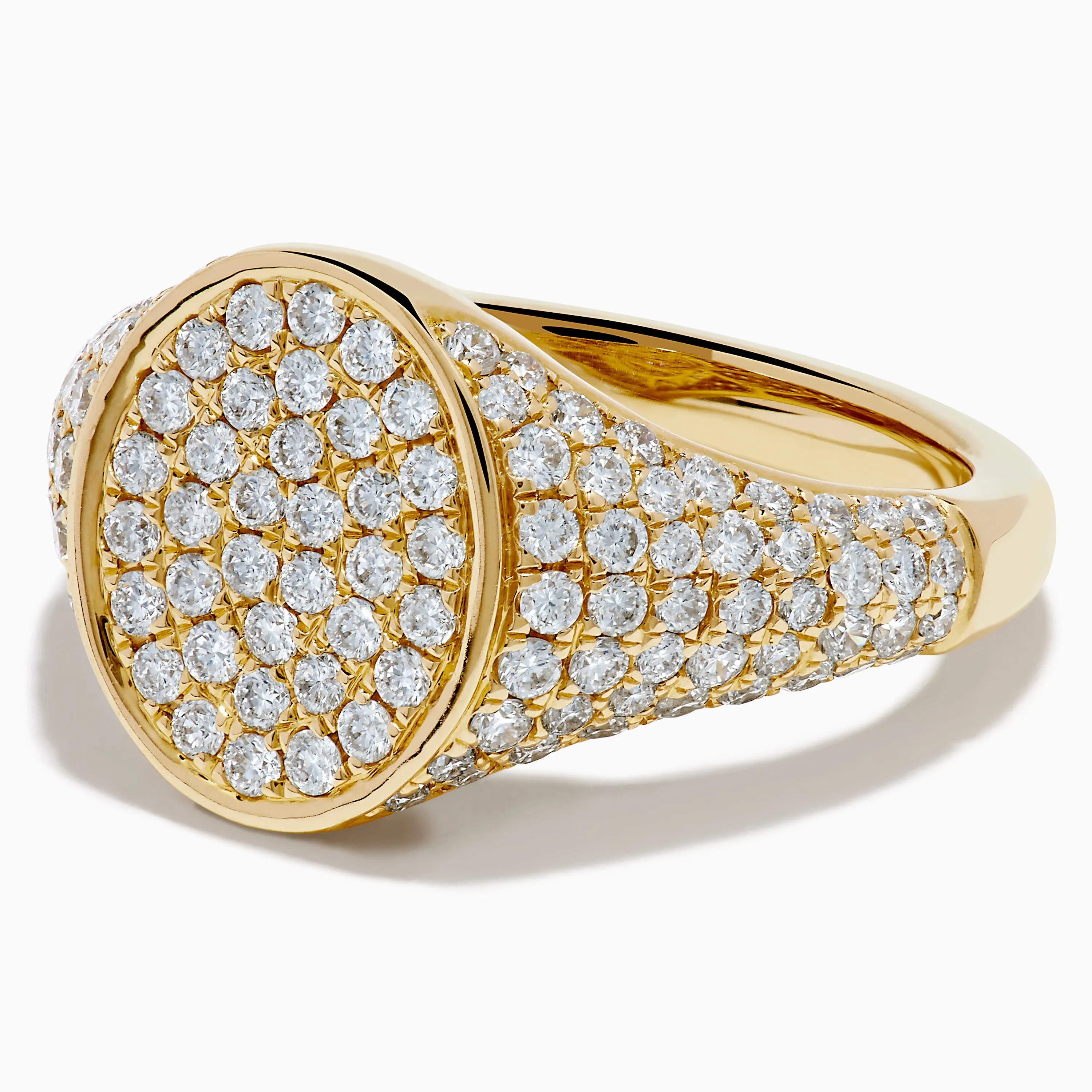 Lab Grown Diamond Oval Pave Signet Pinky Ring 14K Yellow Gold sold by Effy product image thumbnail 2