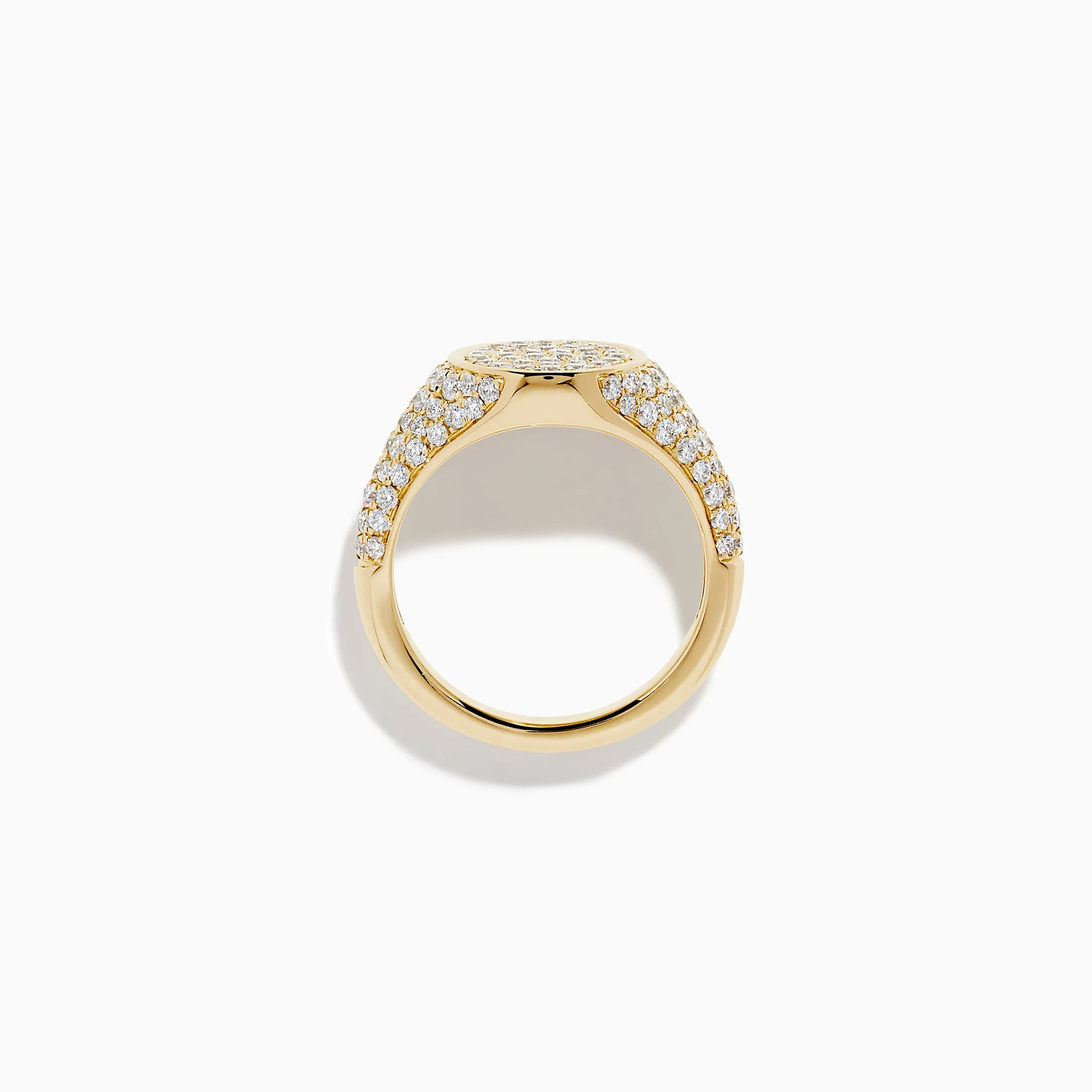 Lab Grown Diamond Oval Pave Signet Pinky Ring 14K Yellow Gold sold by Effy product image thumbnail 3
