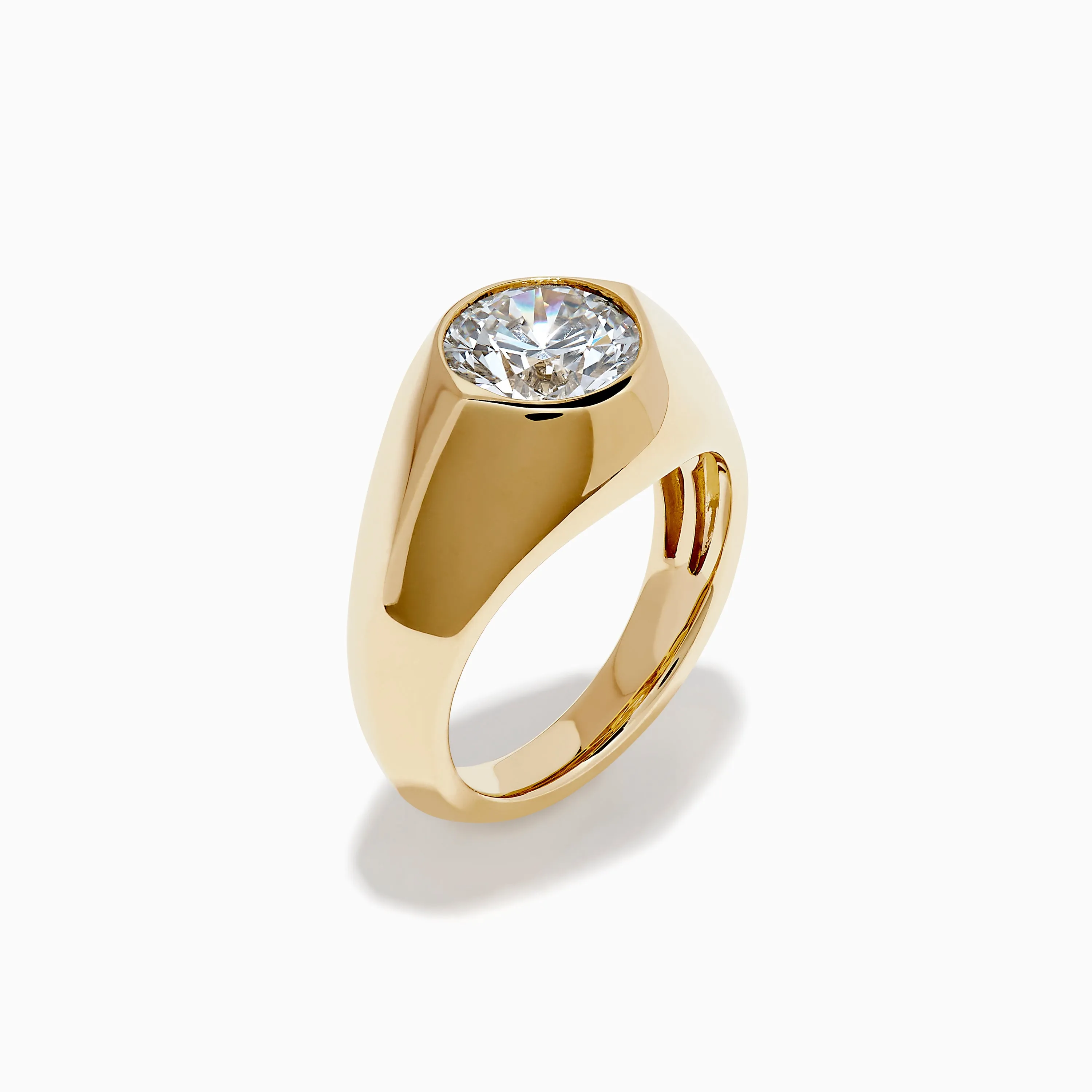 Lab Grown Diamond Bezel Signet Pinky Ring in 14K Yellow Gold sold by Effy product image thumbnail 4