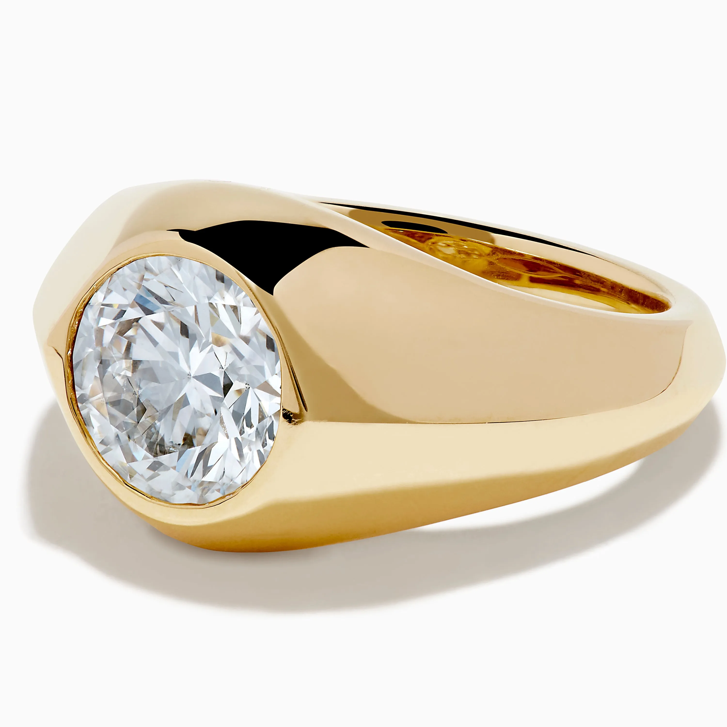 Lab Grown Diamond Bezel Signet Pinky Ring in 14K Yellow Gold sold by Effy product image thumbnail 2