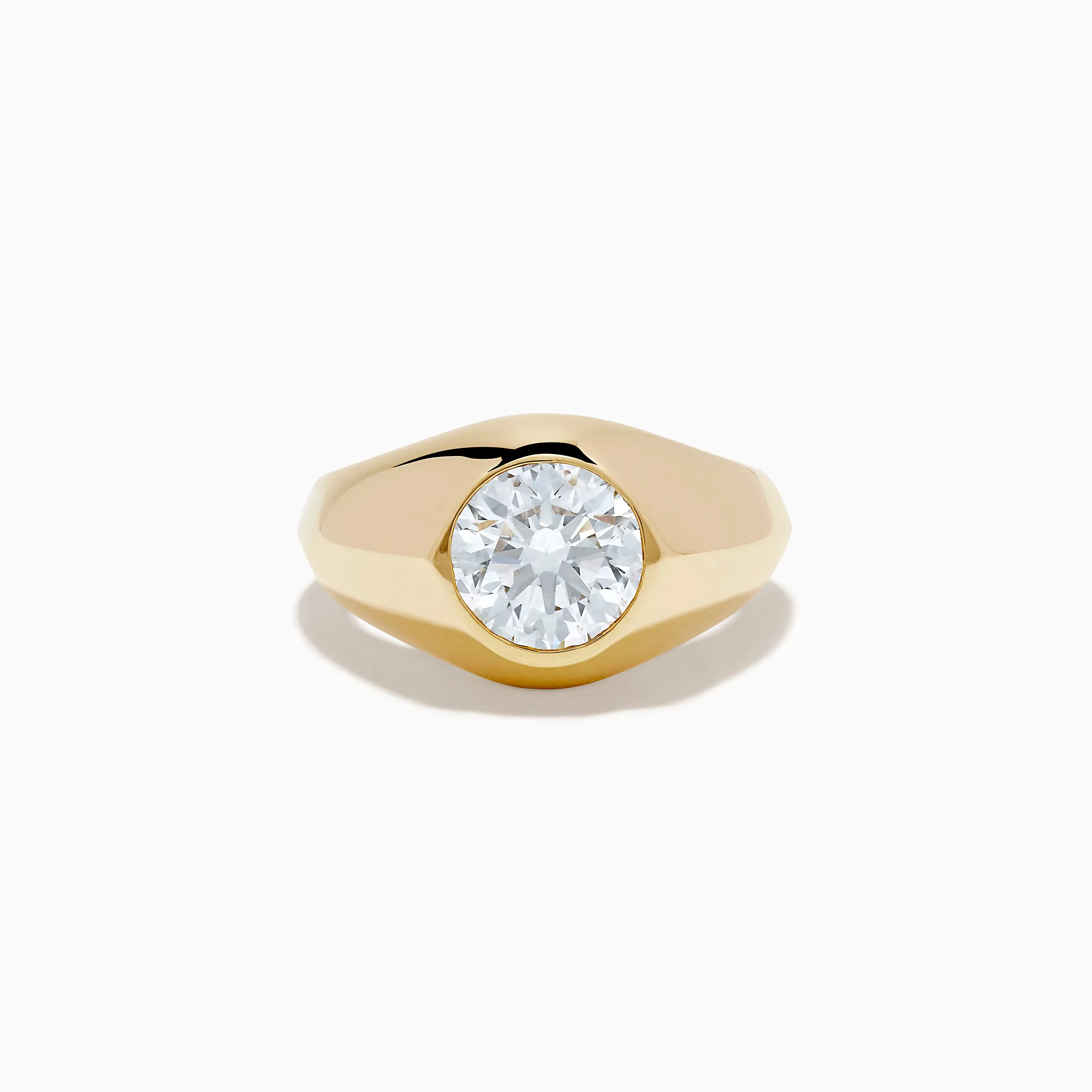 Lab Grown Diamond Bezel Signet Pinky Ring in 14K Yellow Gold sold by Effy