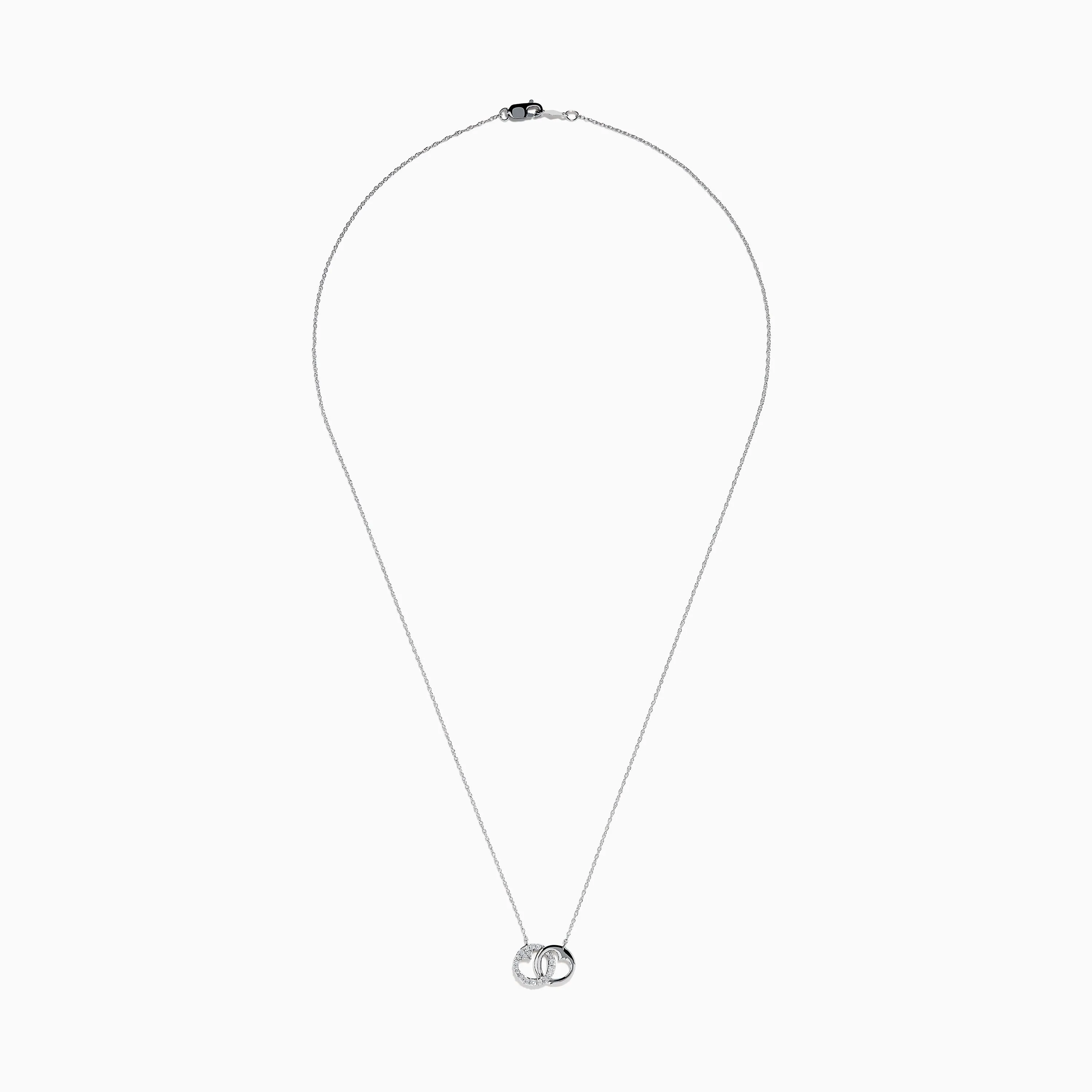 14K White Gold Diamond Accented Interlocking Hearts Necklace sold by Effy product image thumbnail 3