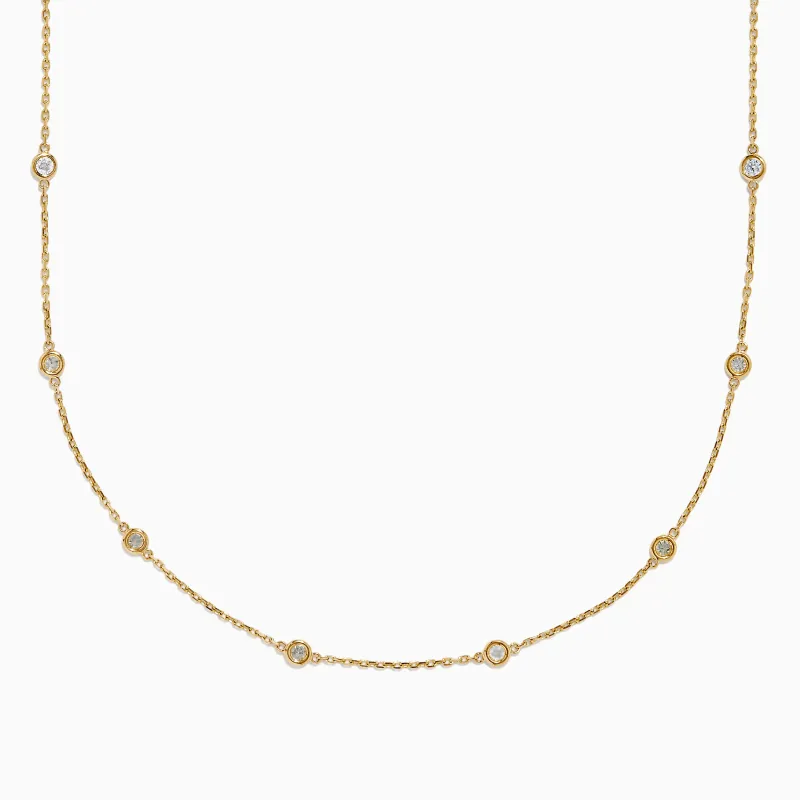 14K Yellow Gold 36 Inch 2.00ct Diamond Station Necklace sold by Effy