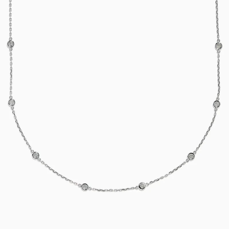 14K White Gold 36 Inch 2.00ct Diamond Station Necklace sold by Effy