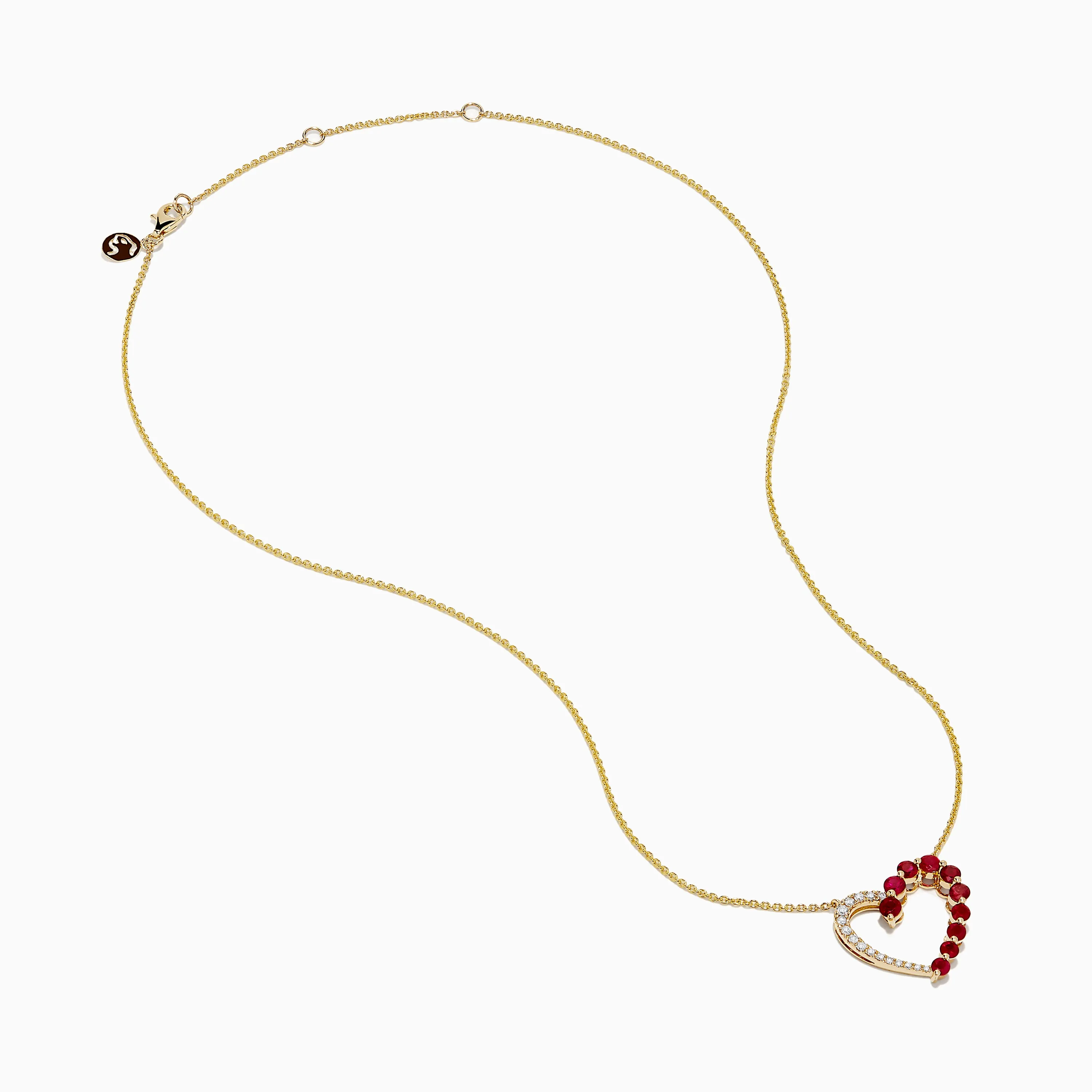 14K Yellow Gold Ruby and Diamond Open Heart Pendant sold by Effy product image thumbnail 2