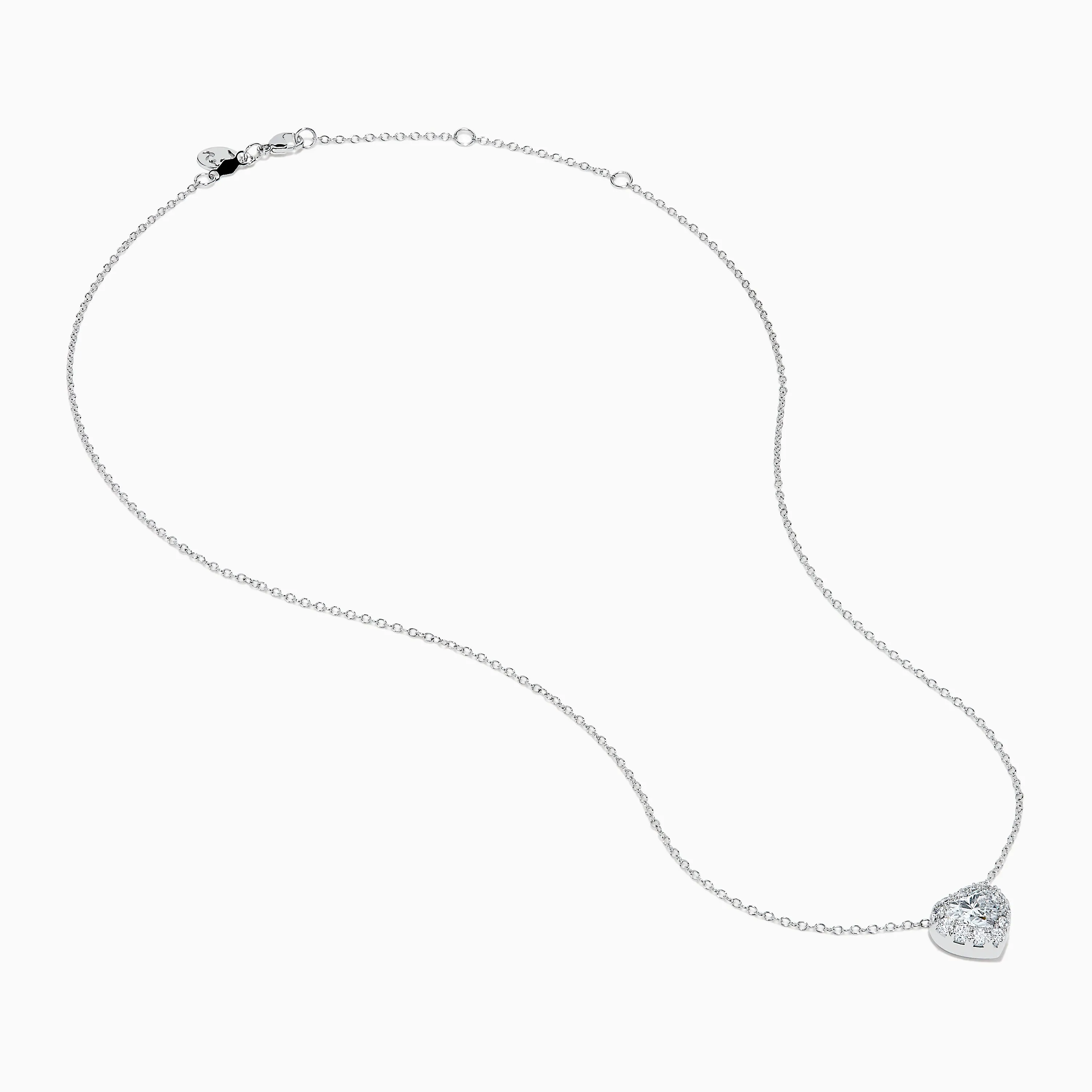 Lab Grown Heart and Round Diamond Halo Pendant in 14K White Gold sold by Effy product image thumbnail 2