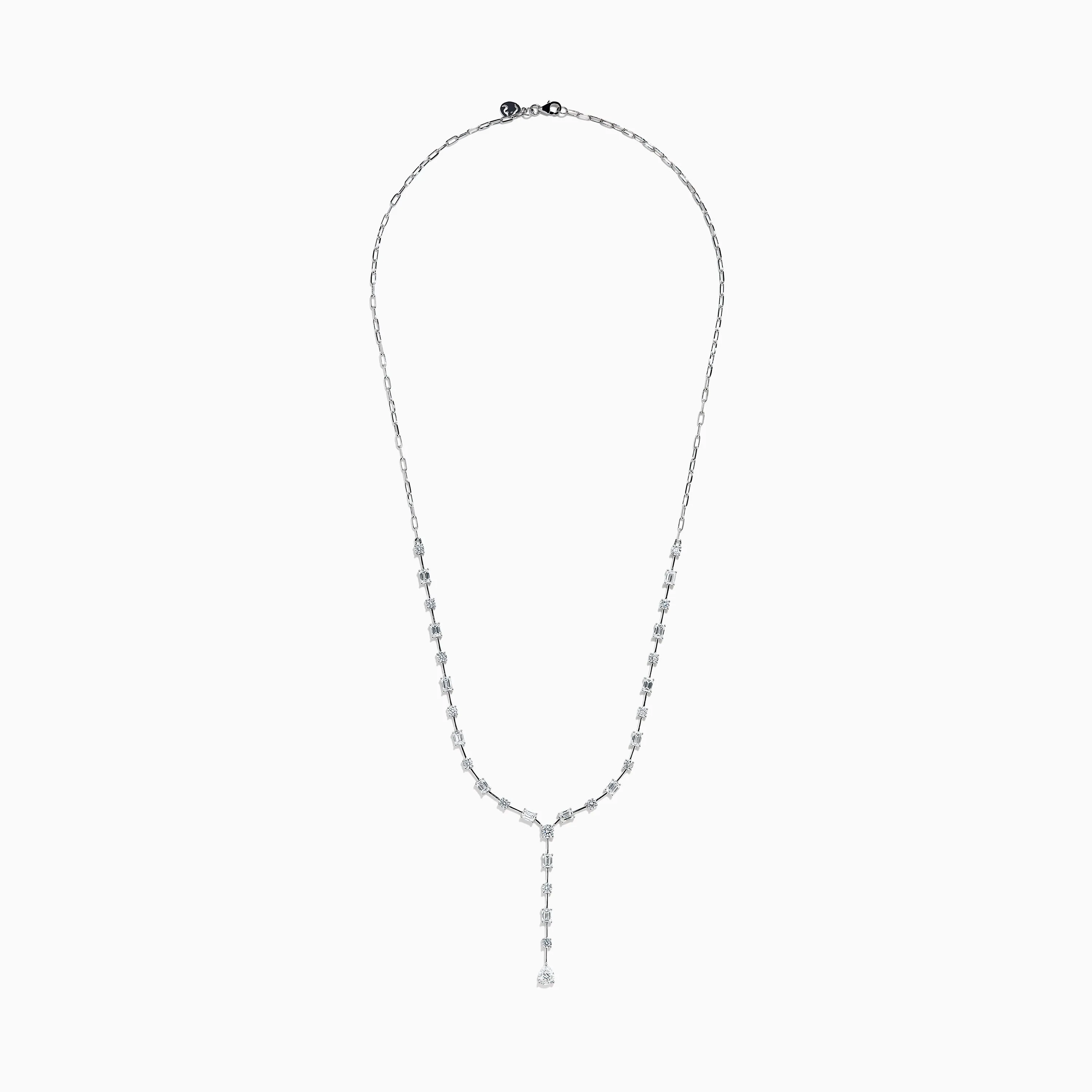 Lab Grown Diamond Lariat Tennis Necklace in 14K White Gold sold by Effy product image thumbnail 3