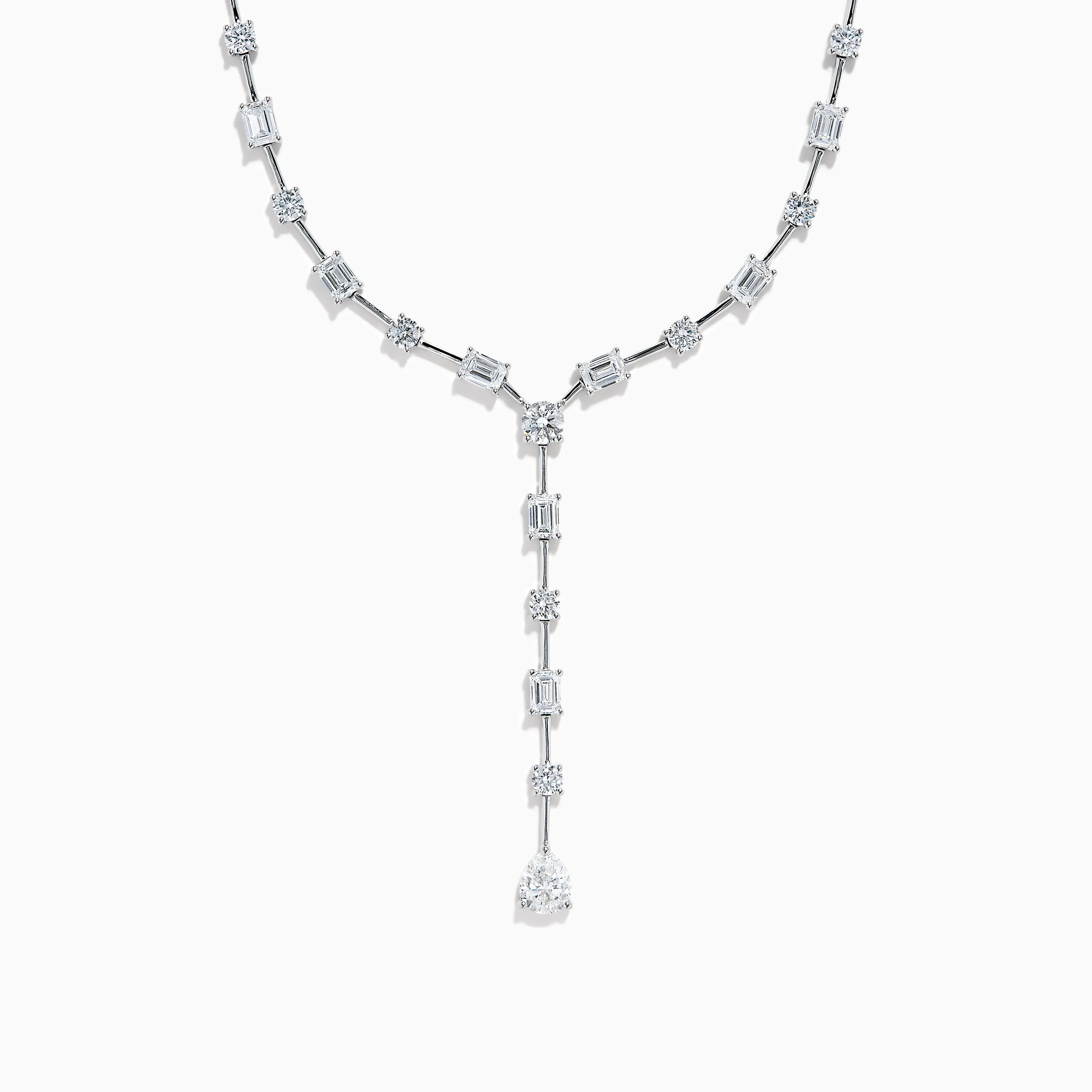 Lab Grown Diamond Lariat Tennis Necklace in 14K White Gold sold by Effy