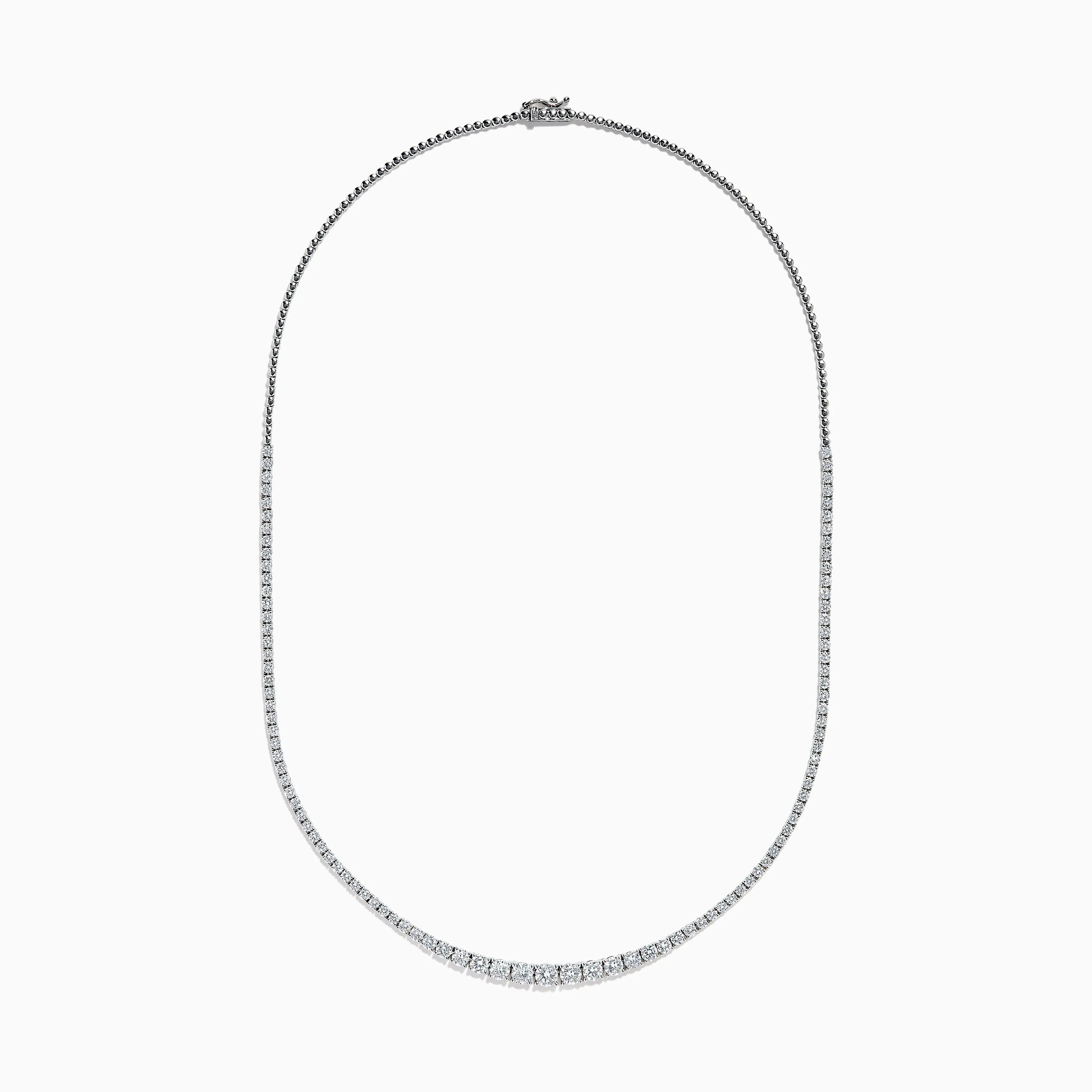 Lab Grown Round Diamond 5.00ct Graduated Tennis Necklace in 14K White Gold sold by Effy product image thumbnail 3