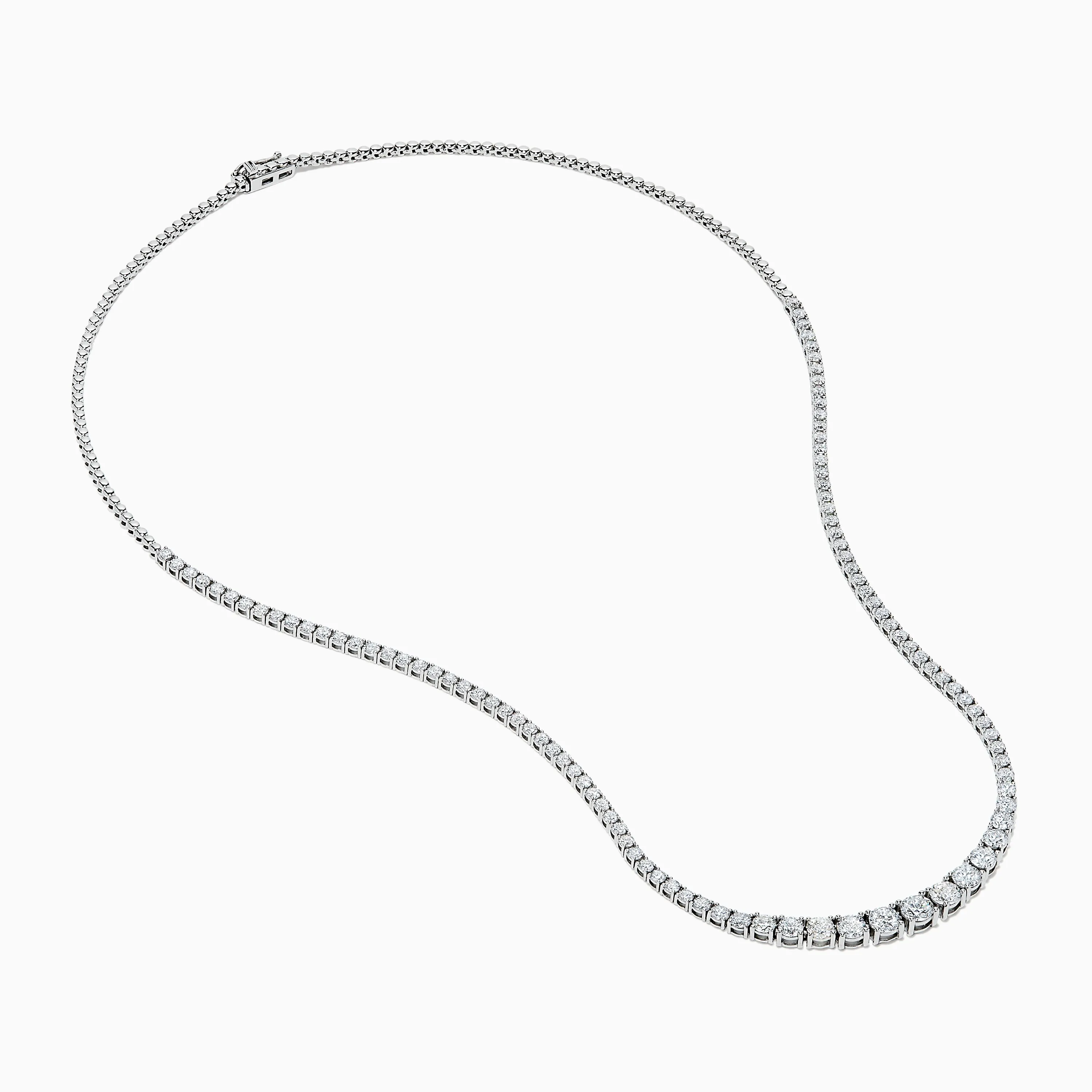 Lab Grown Round Diamond 5.00ct Graduated Tennis Necklace in 14K White Gold sold by Effy product image thumbnail 2