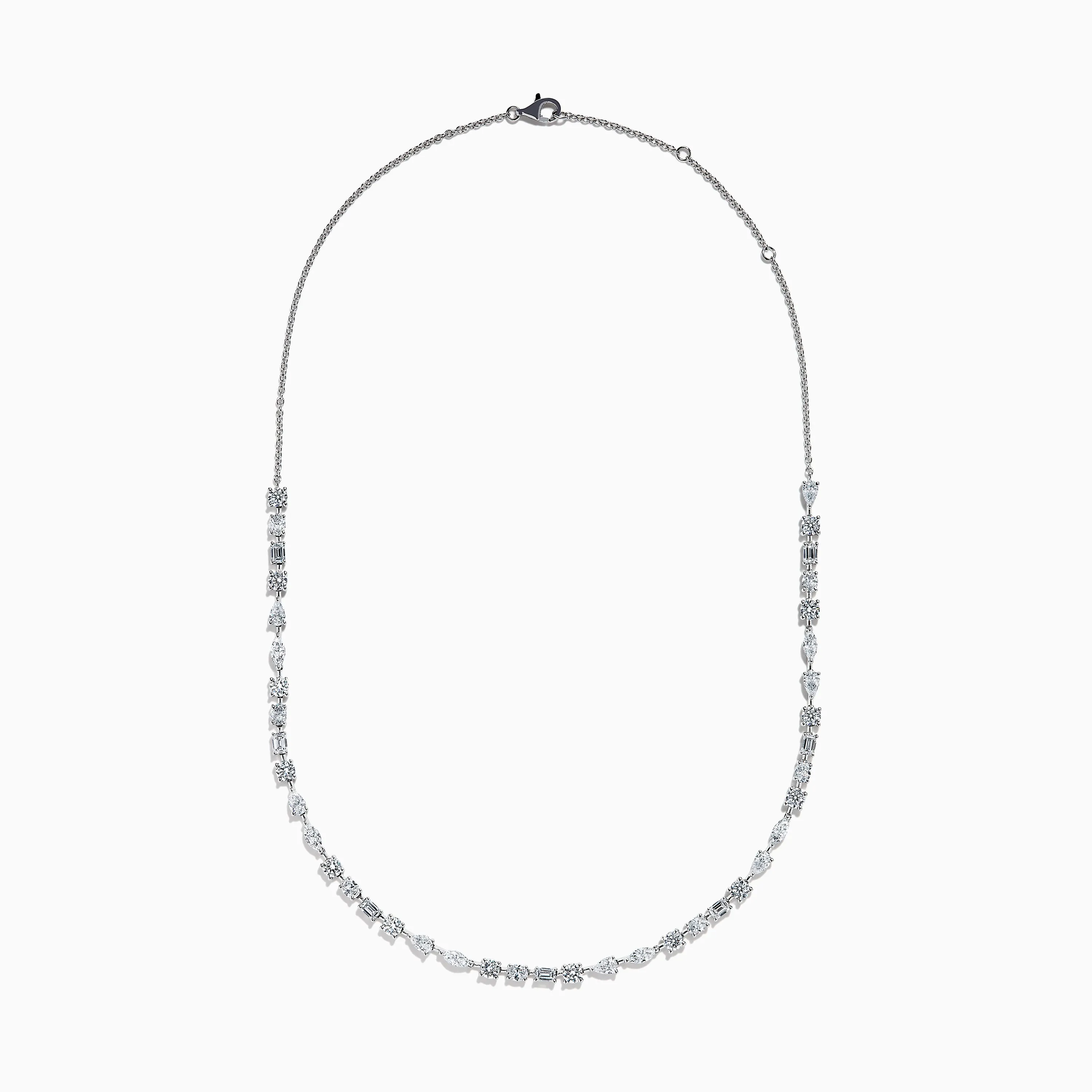 Lab Grown Multi Shape Diamond 7.25ct Tennis Necklace in 14K White Gold sold by Effy product image thumbnail 3